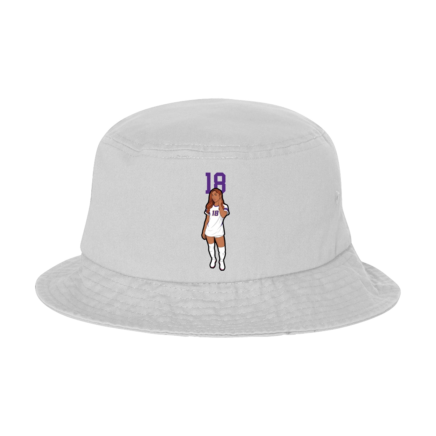 Bucket Cap — Number Top in White