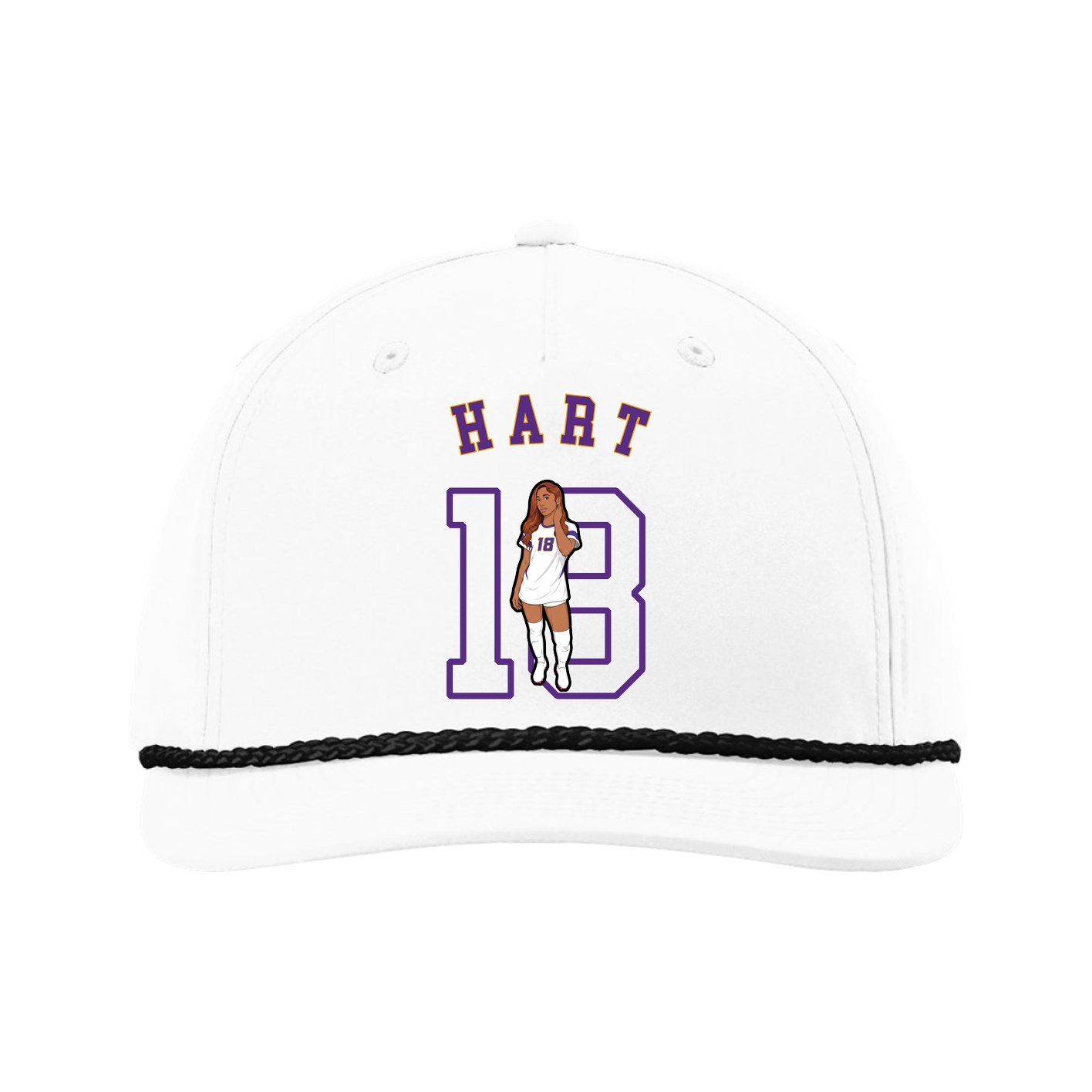 Five-Panel Classic Rope Cap — Shirsey Arch in White