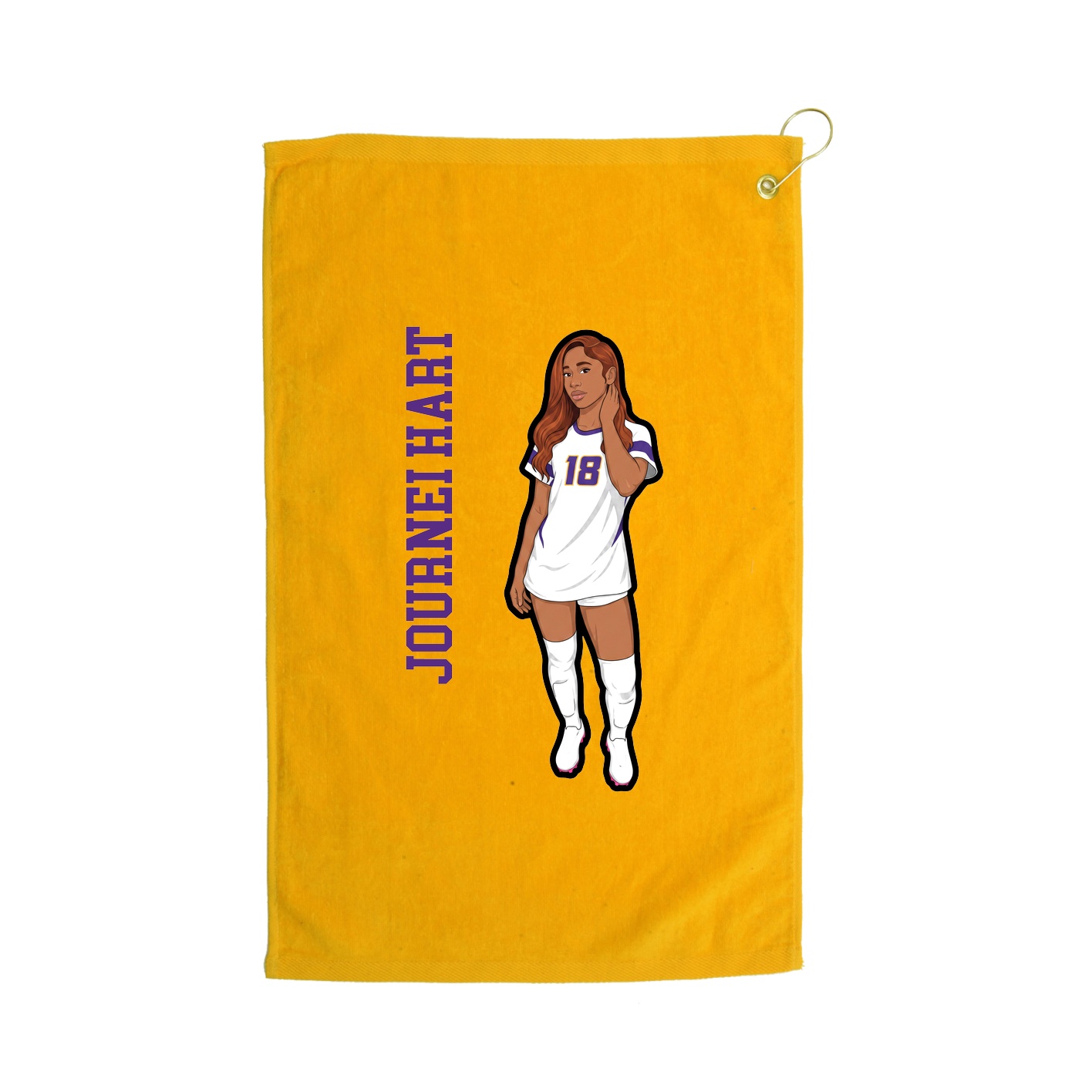 Golf Towel — Name Vertical in Gold