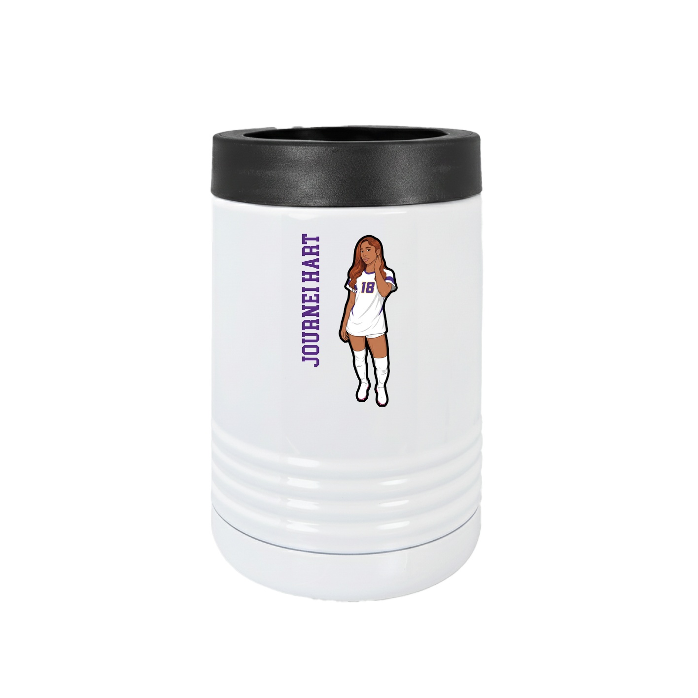 Beverage Holder — Name Vertical in White