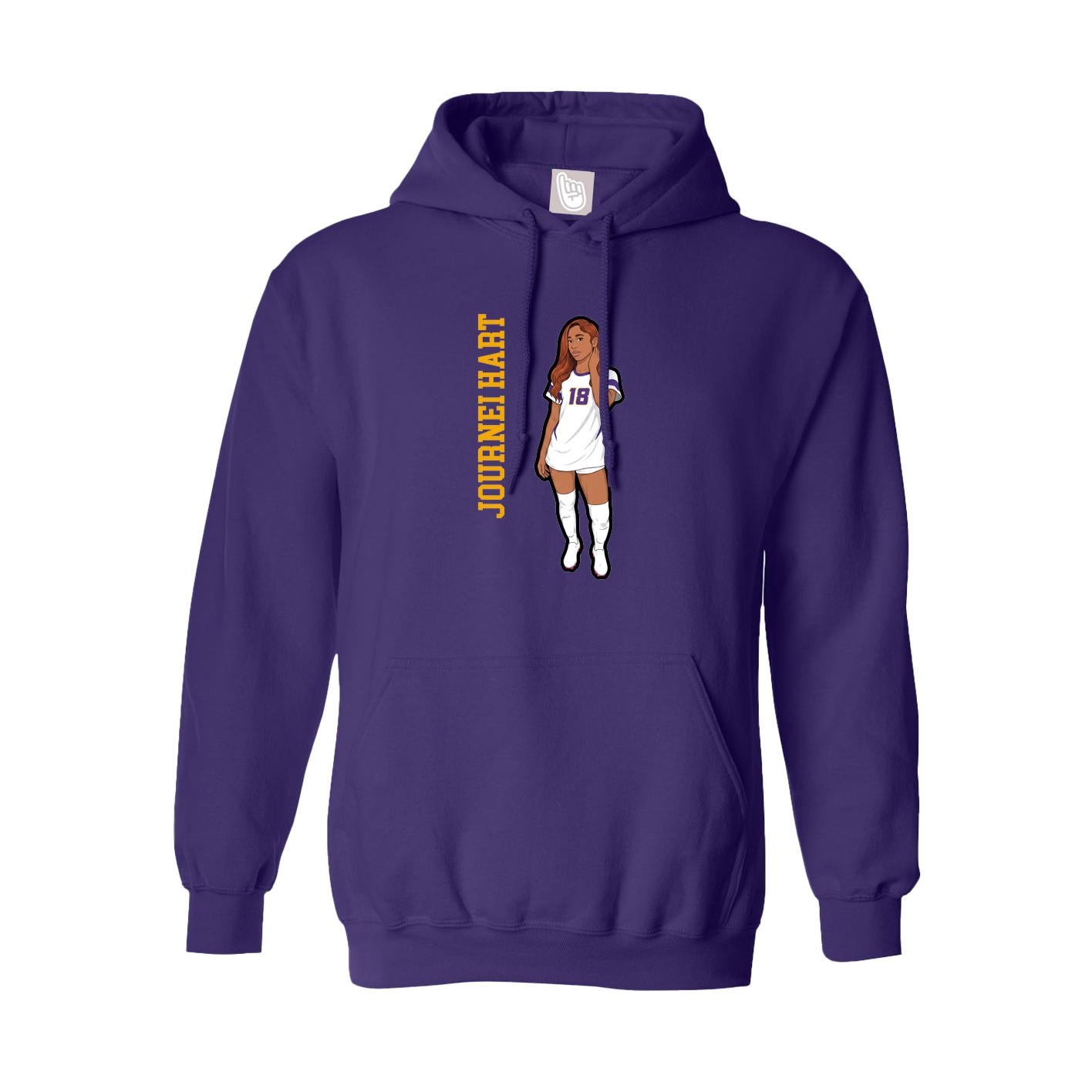 Youth Hoodie — Name Vertical in Purple