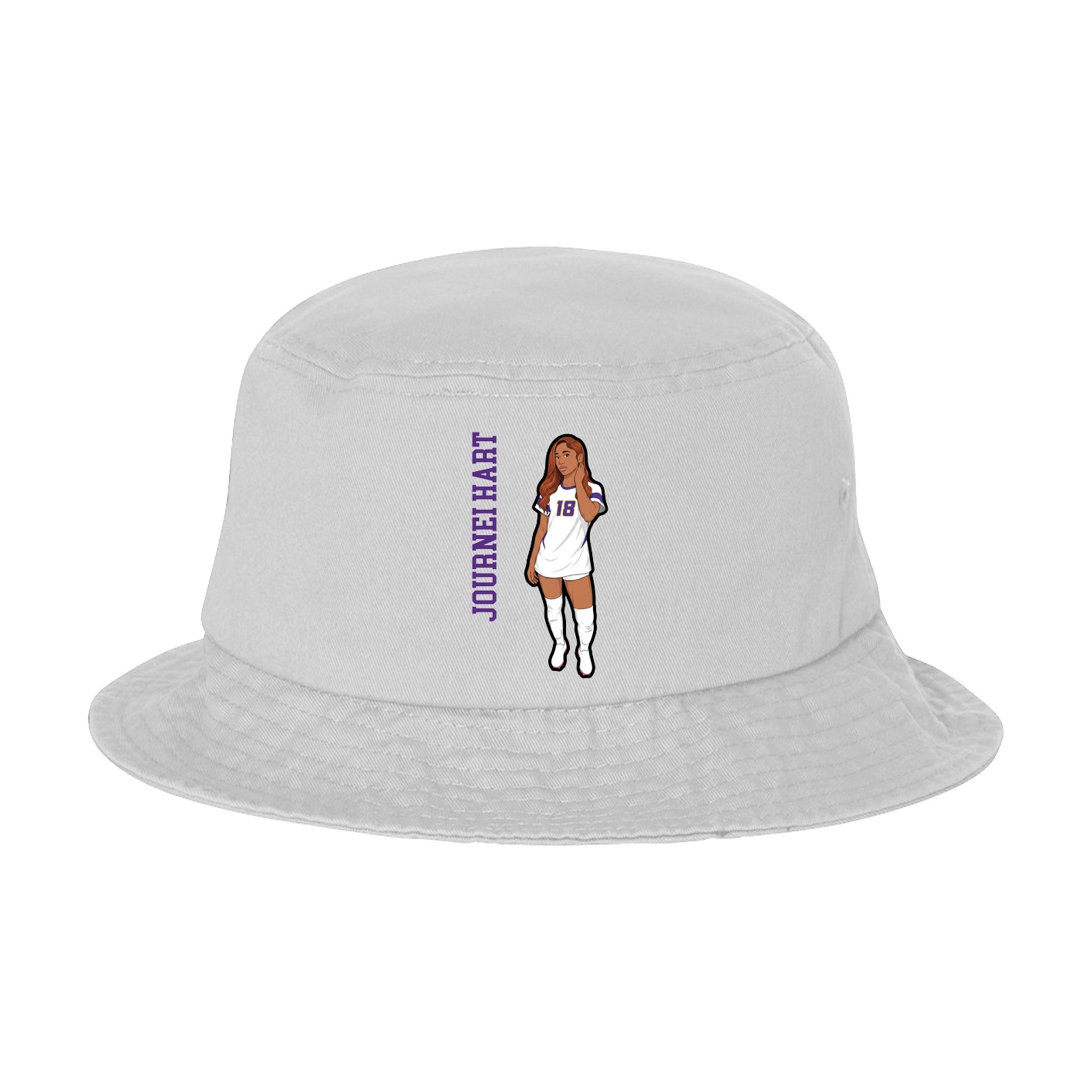 Bucket Cap — Name Vertical in White