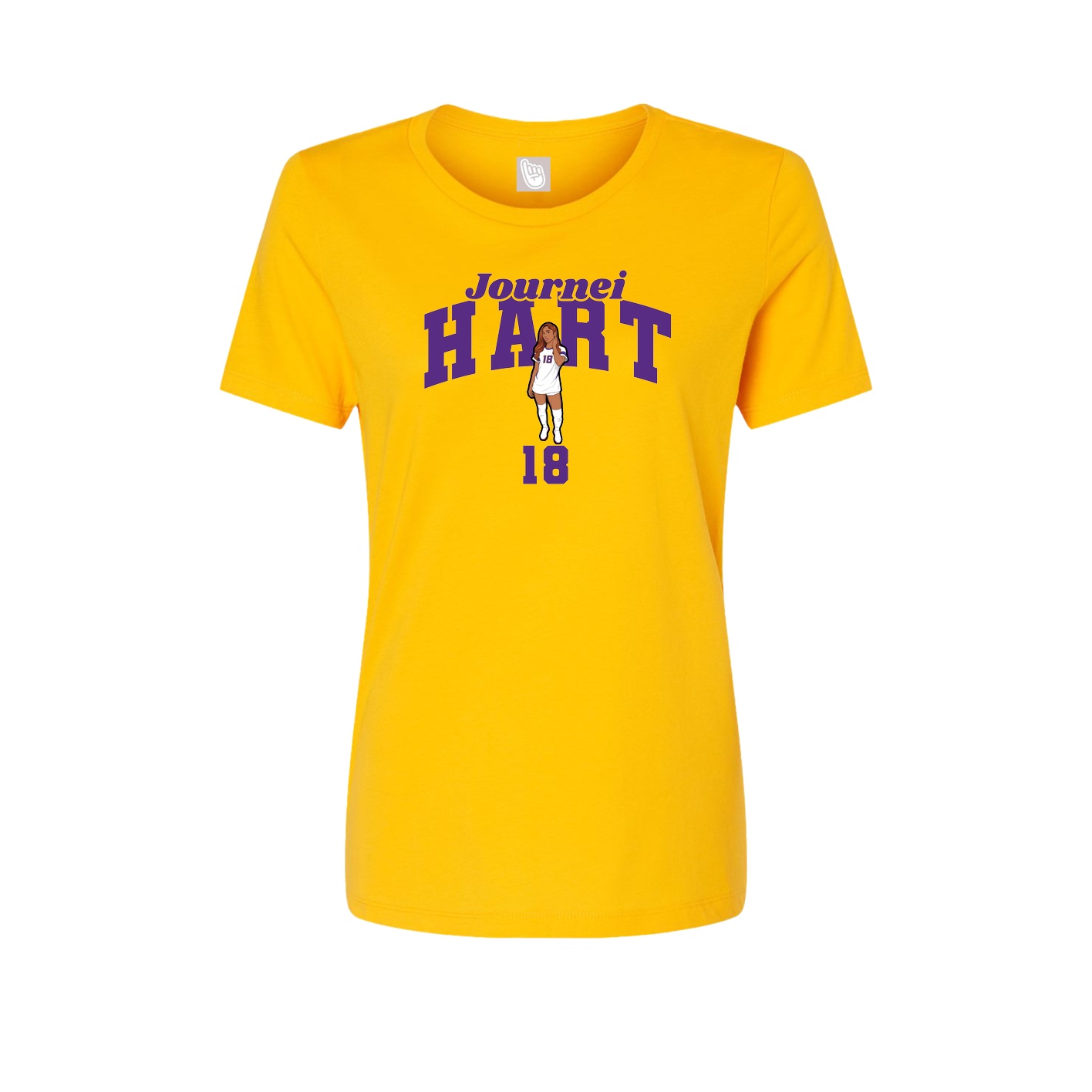 Fitted Women's Tee — Signature Arch in Gold