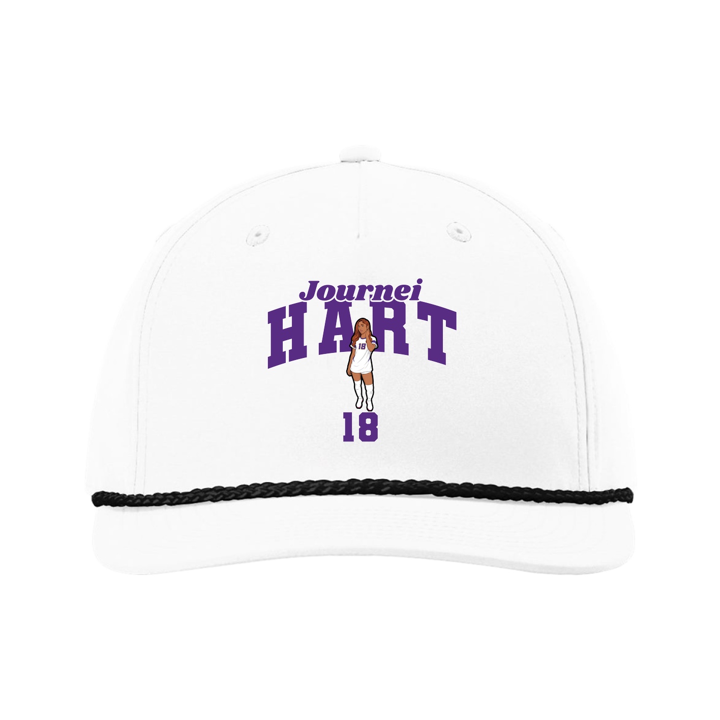 Five-Panel Classic Rope Cap — Signature Arch in White