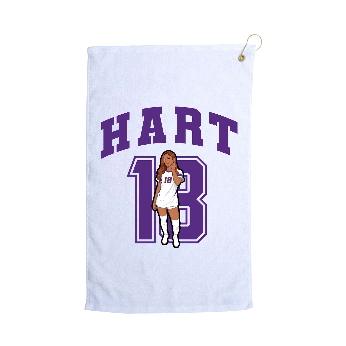Golf Towel — Number in White