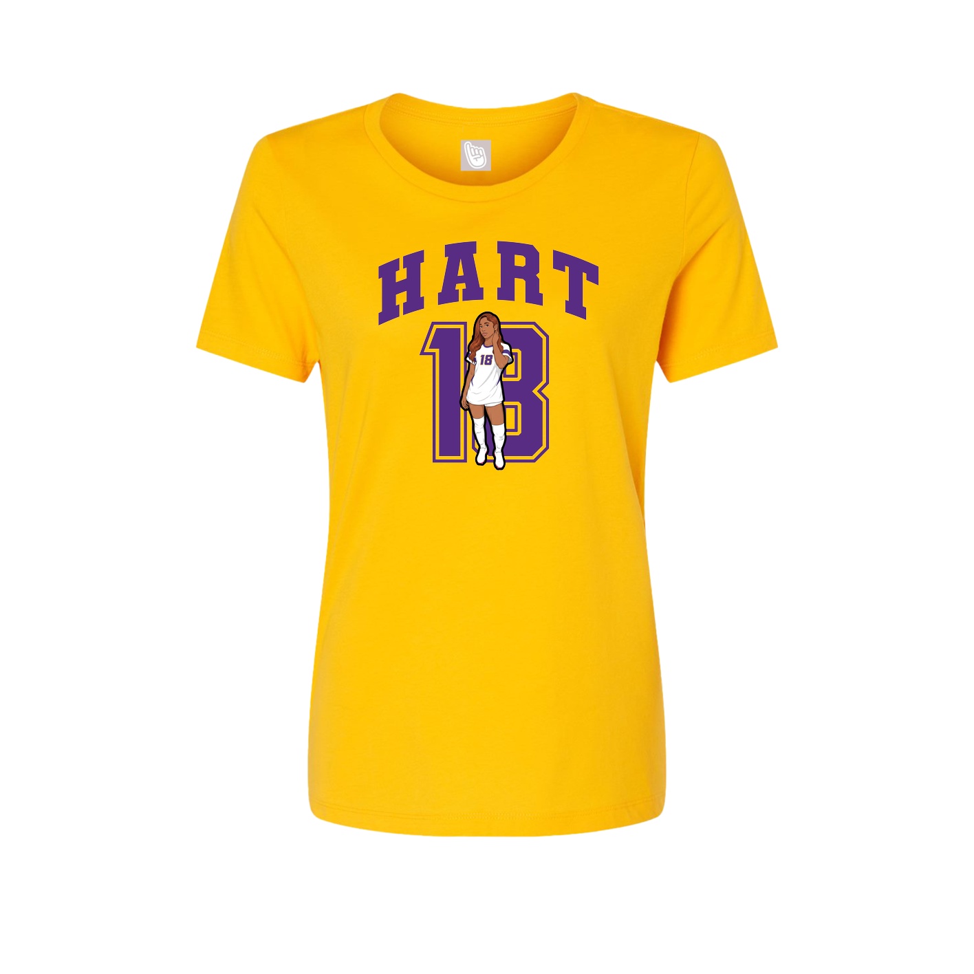 Fitted Women's Tee — Number in Gold