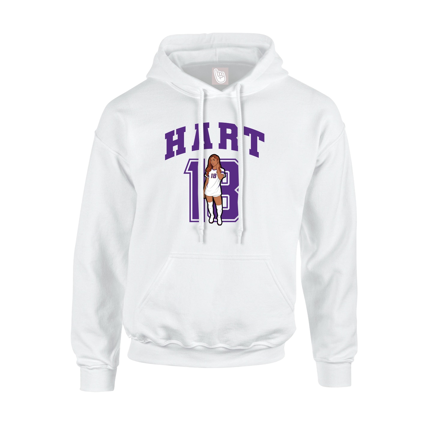 Youth Hoodie — Number in White