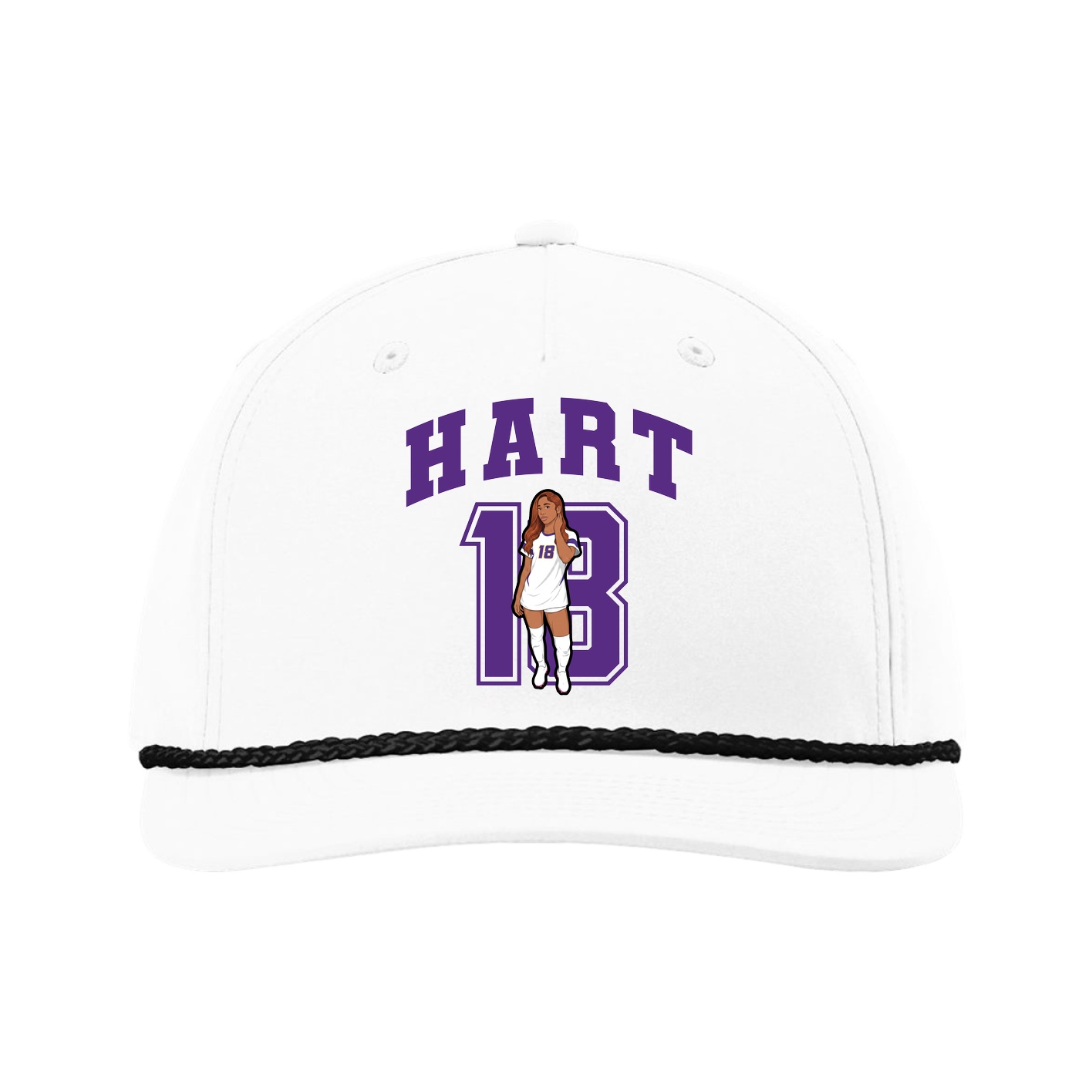 Five-Panel Classic Rope Cap — Number in White