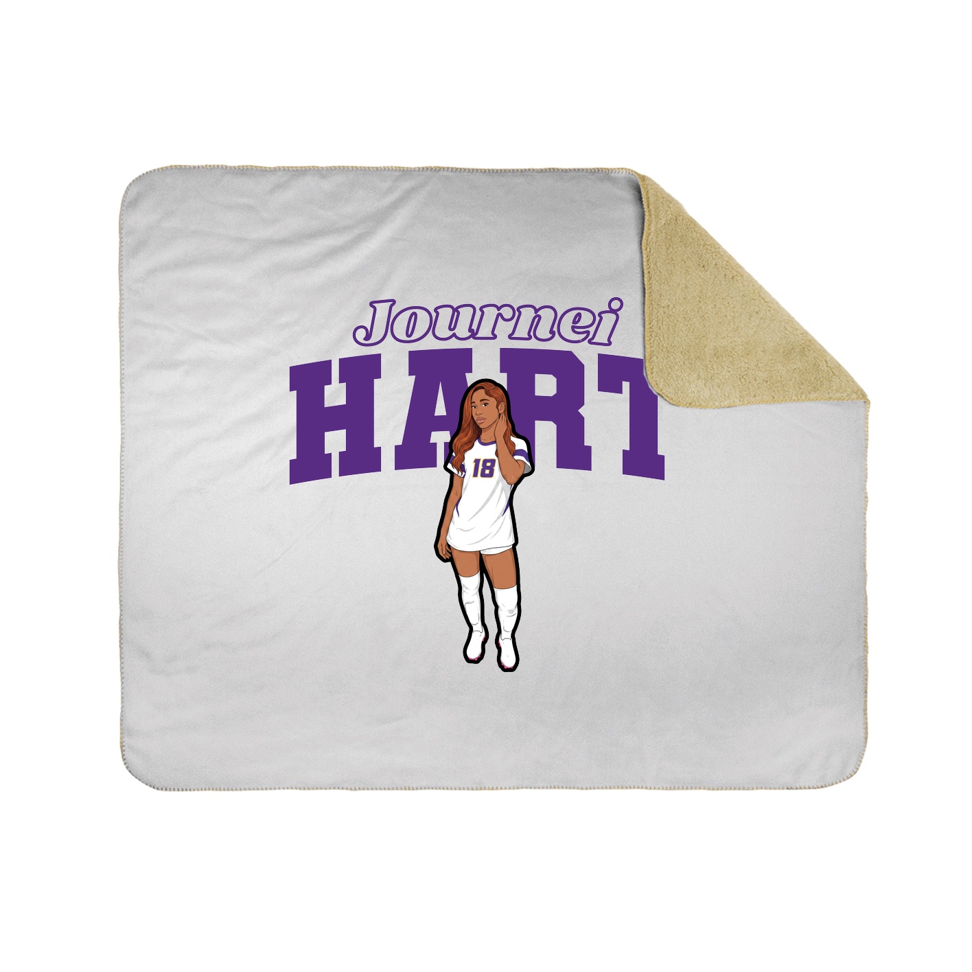 Throw Blanket — Name Arch in White