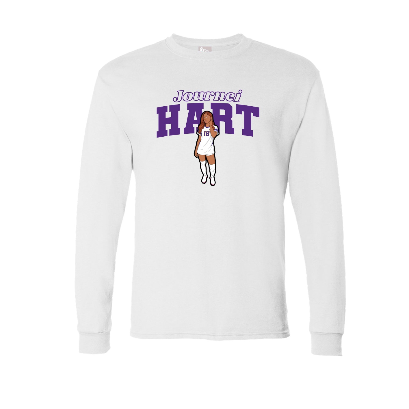 Long Sleeve Tee — Name Arch in White