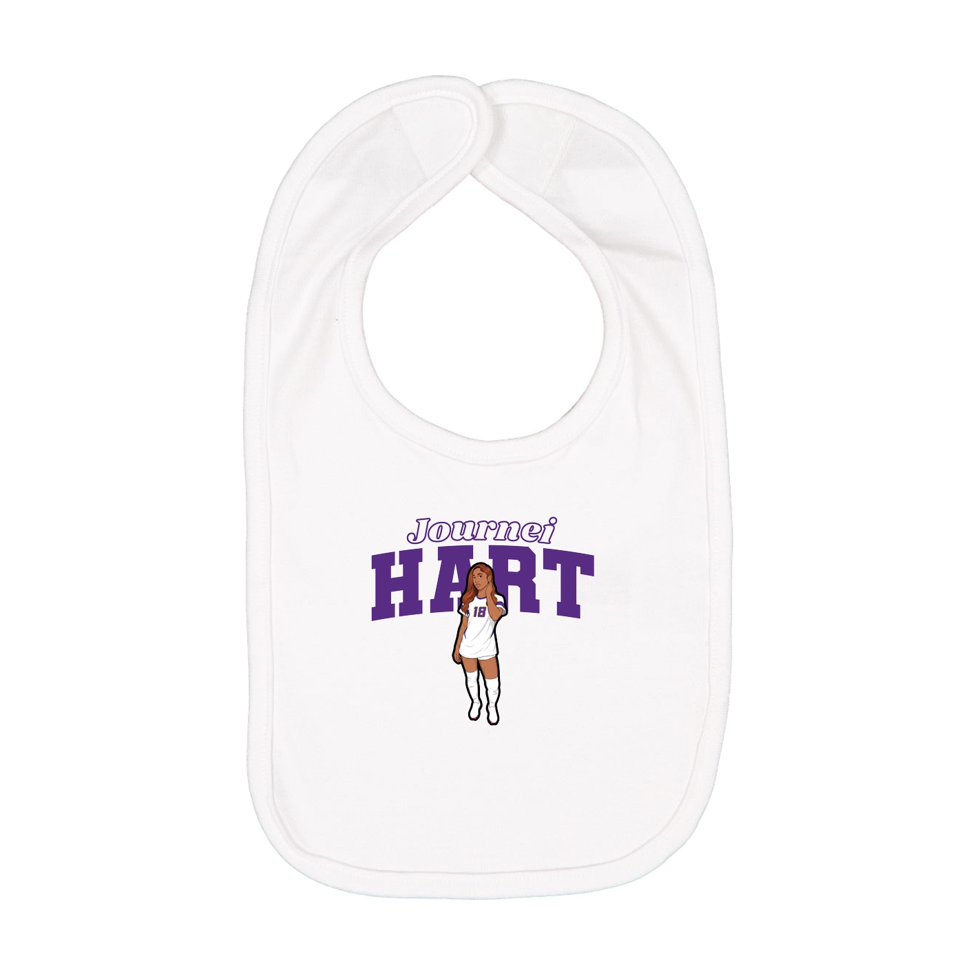 Infant Bib — Name Arch in White