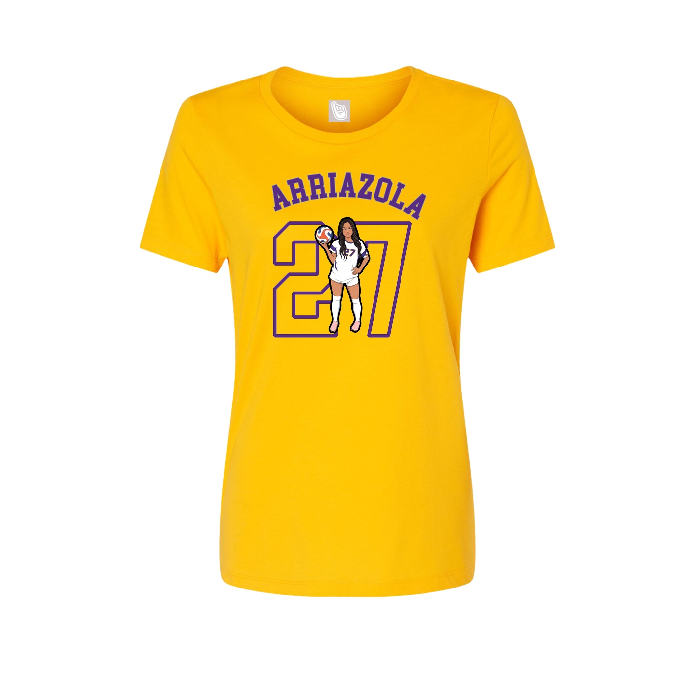 Fitted Women's Tee — Shirsey Arch in Gold