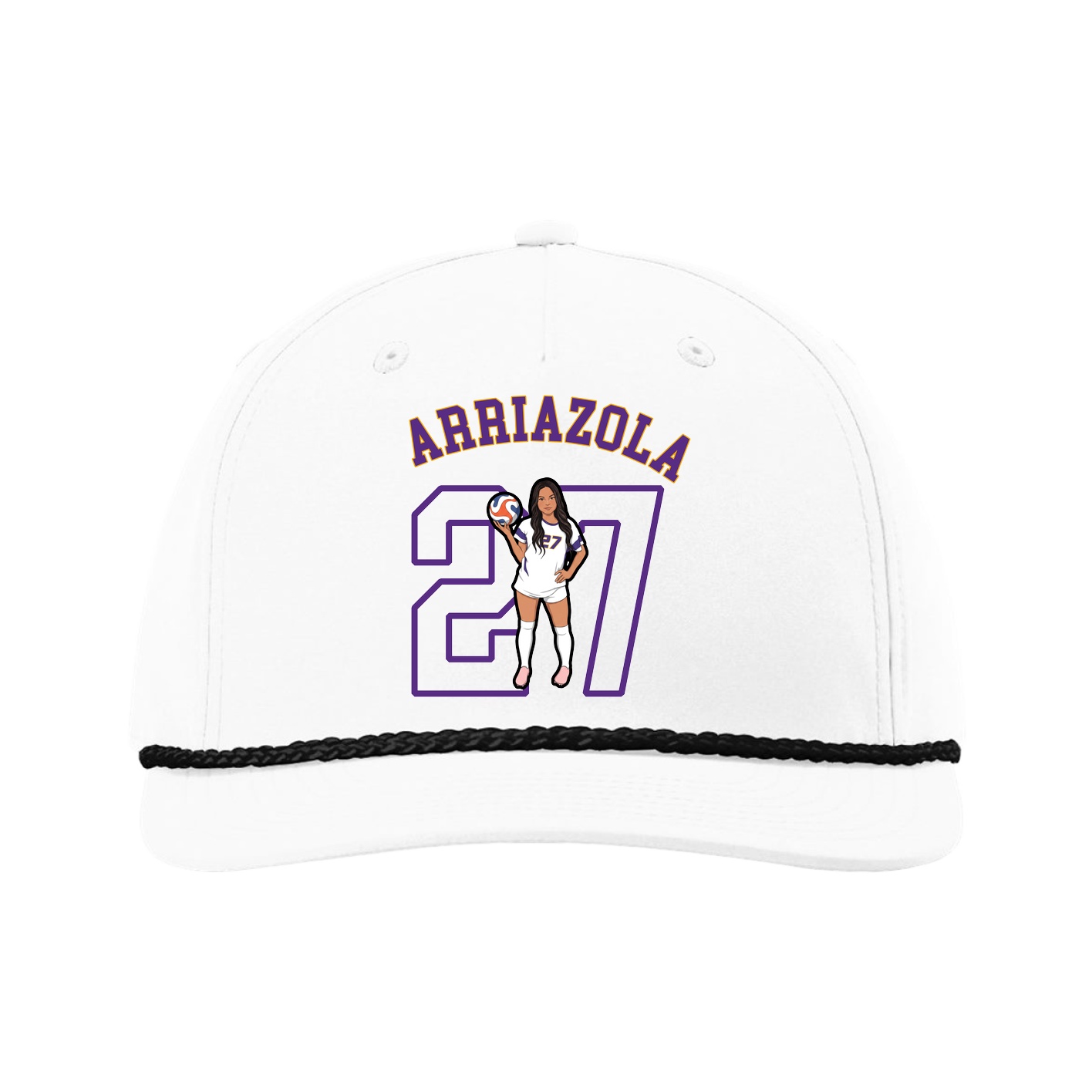 Five-Panel Classic Rope Cap — Shirsey Arch in White