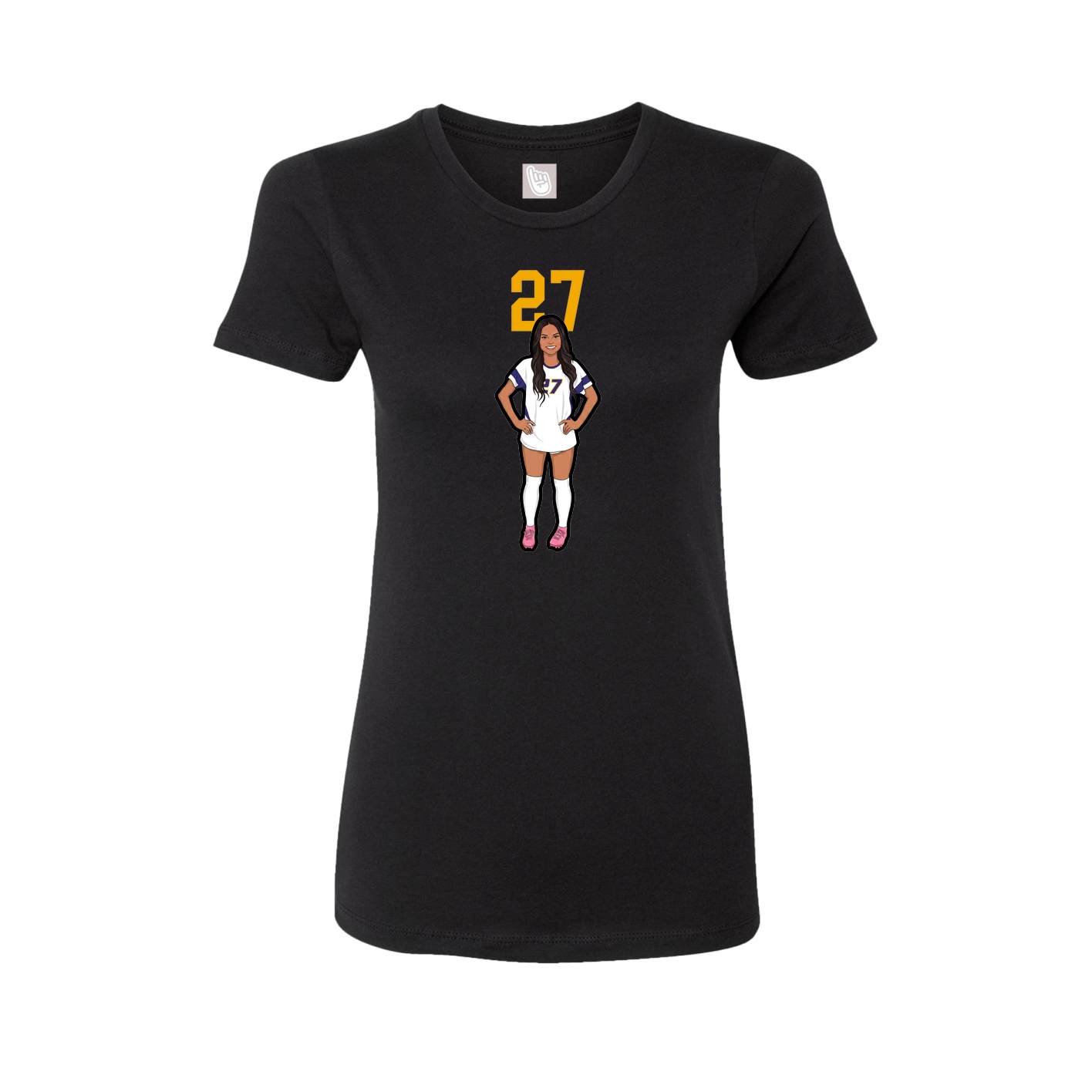 Fitted Women's Tee — Number Top in Black