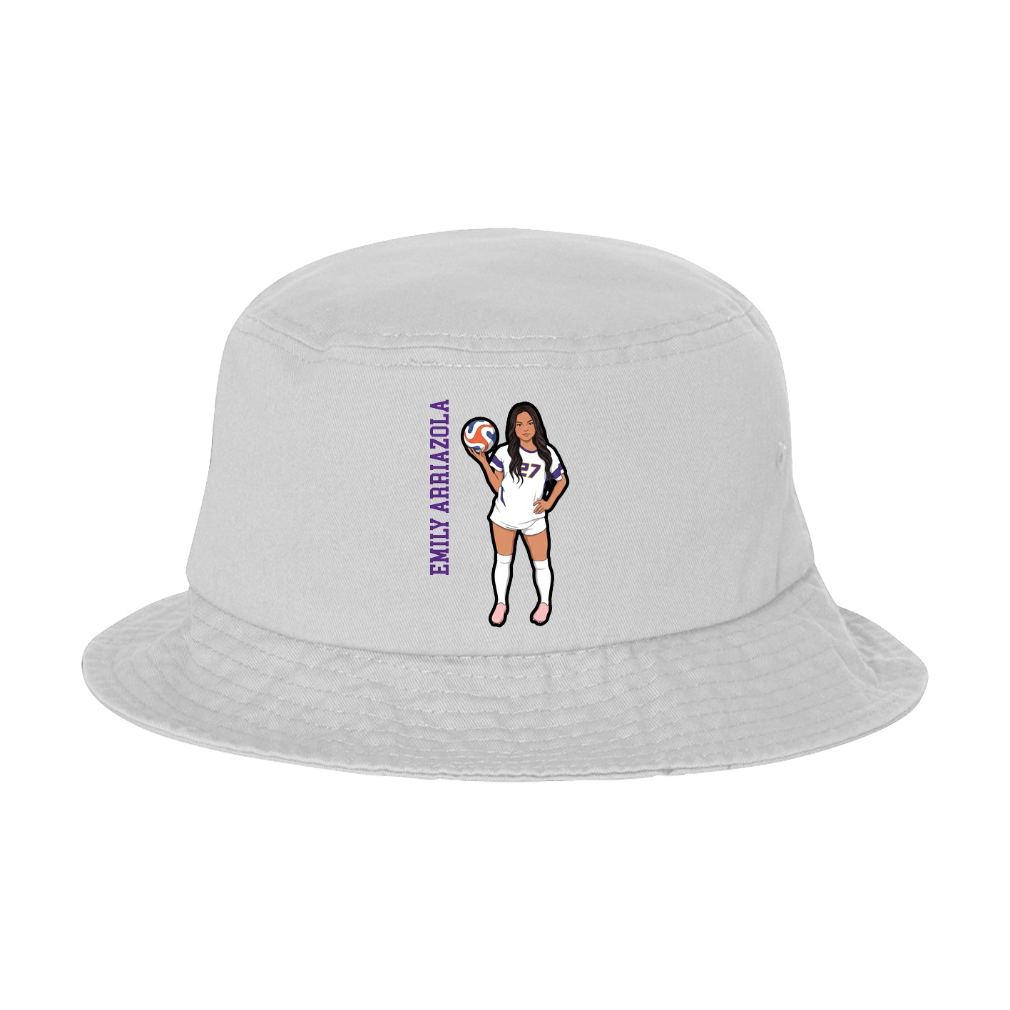 Bucket Cap — Name Vertical in White