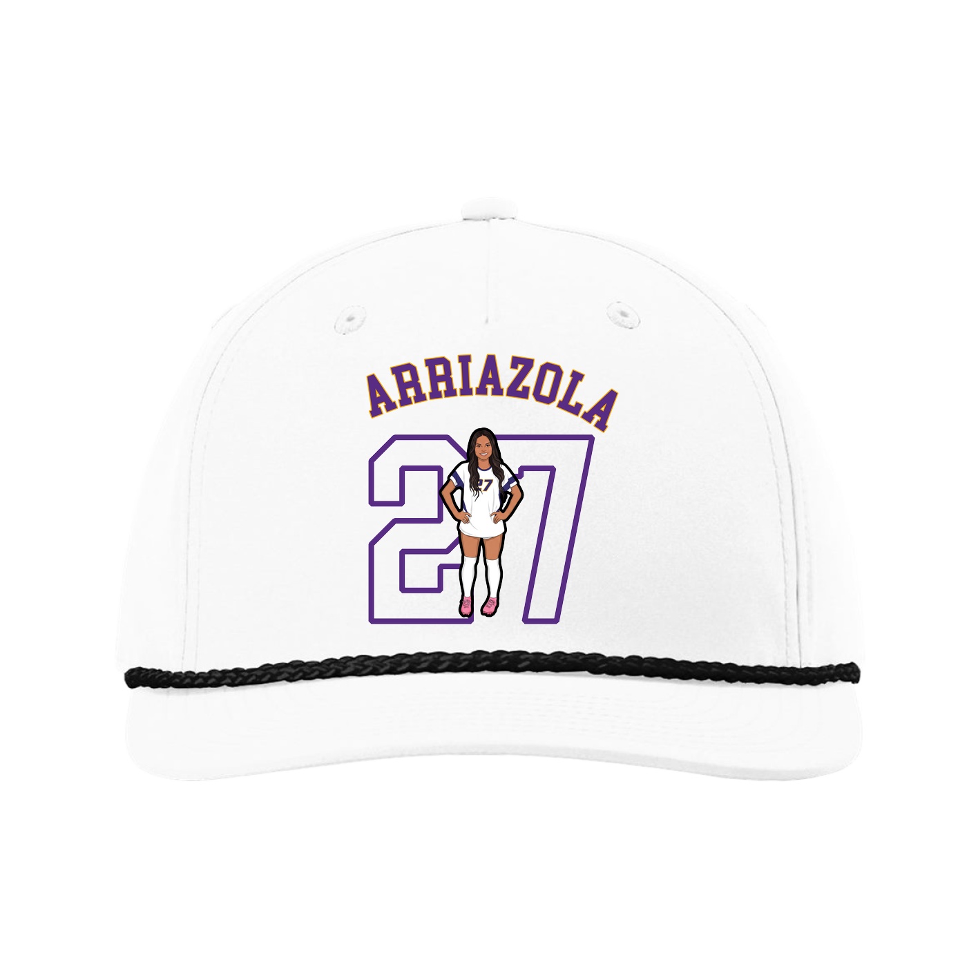 Five-Panel Classic Rope Cap — Shirsey Arch in White