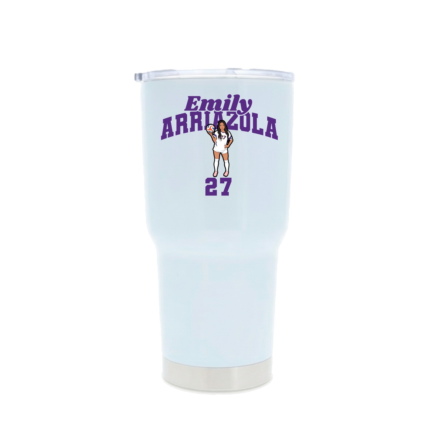 30oz Stainless Steel Tumbler — Signature Arch in White