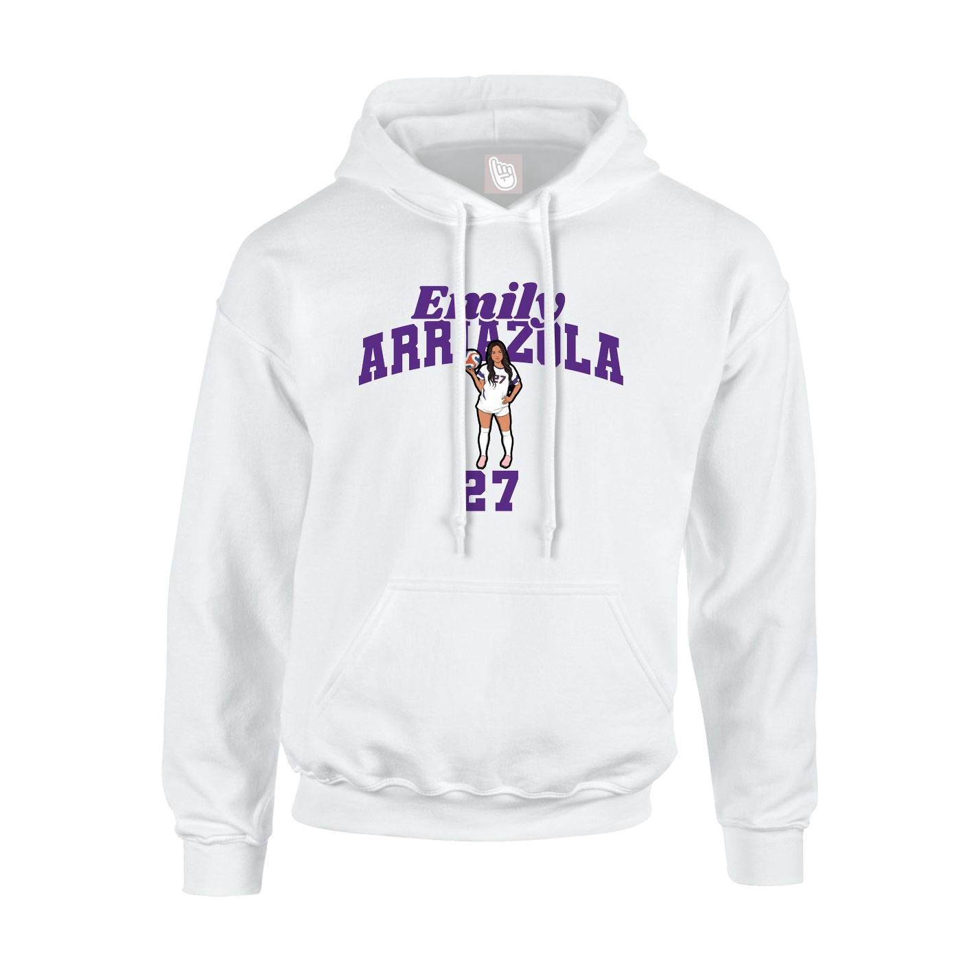 Youth Hoodie — Signature Arch in White