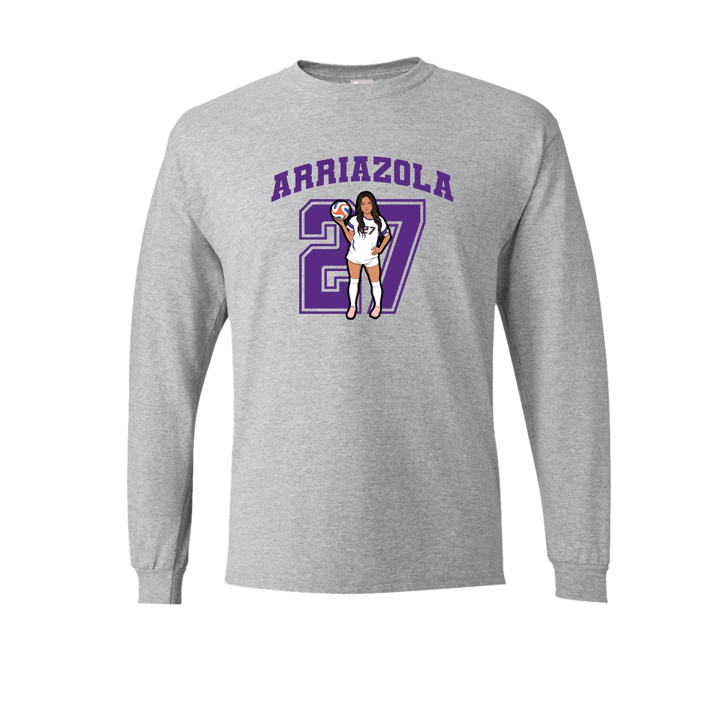 Long Sleeve Tee — Number in Grey