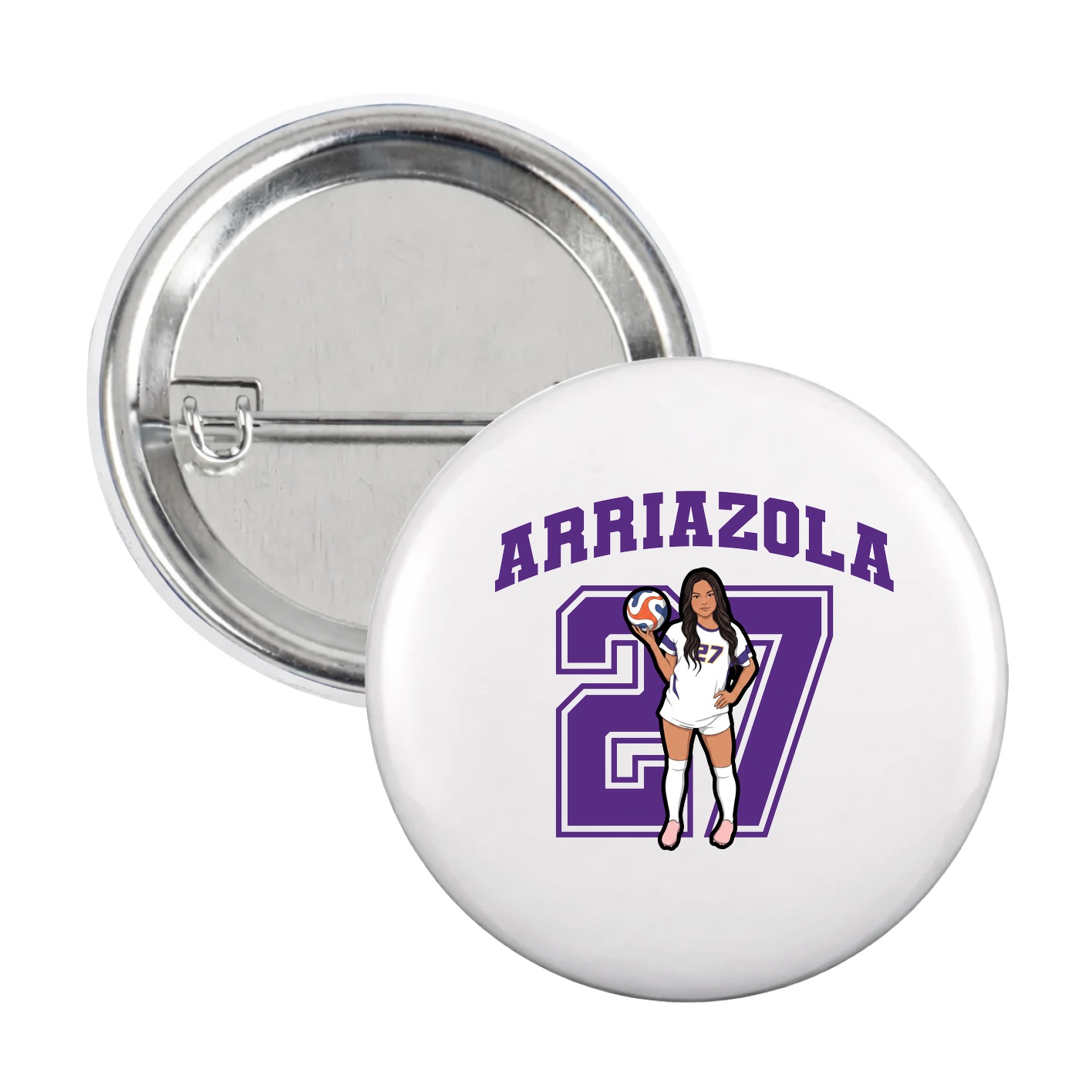 Game Day Button — Number in White