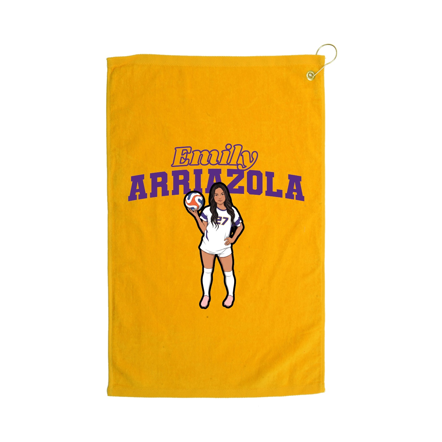 Golf Towel — Name Arch in Gold