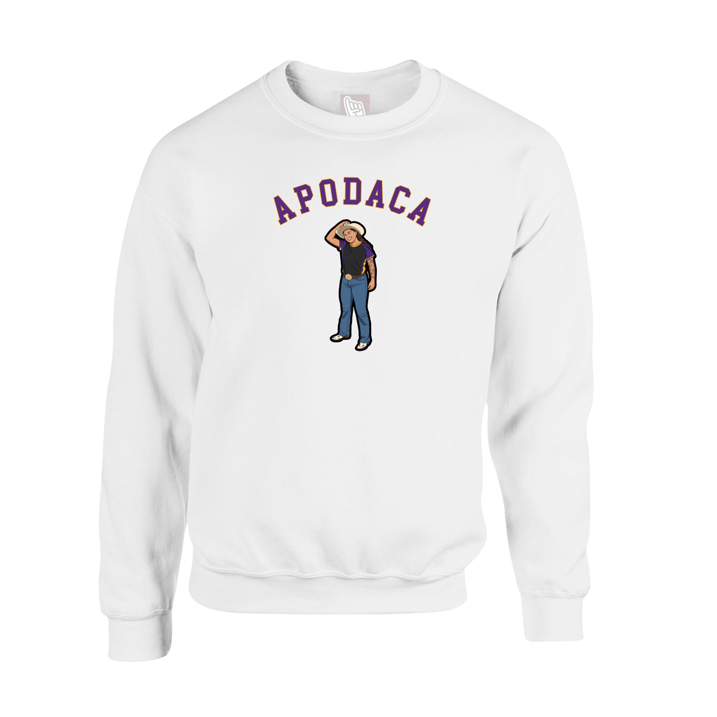 Fleece Crew — Shirsey Arch in White