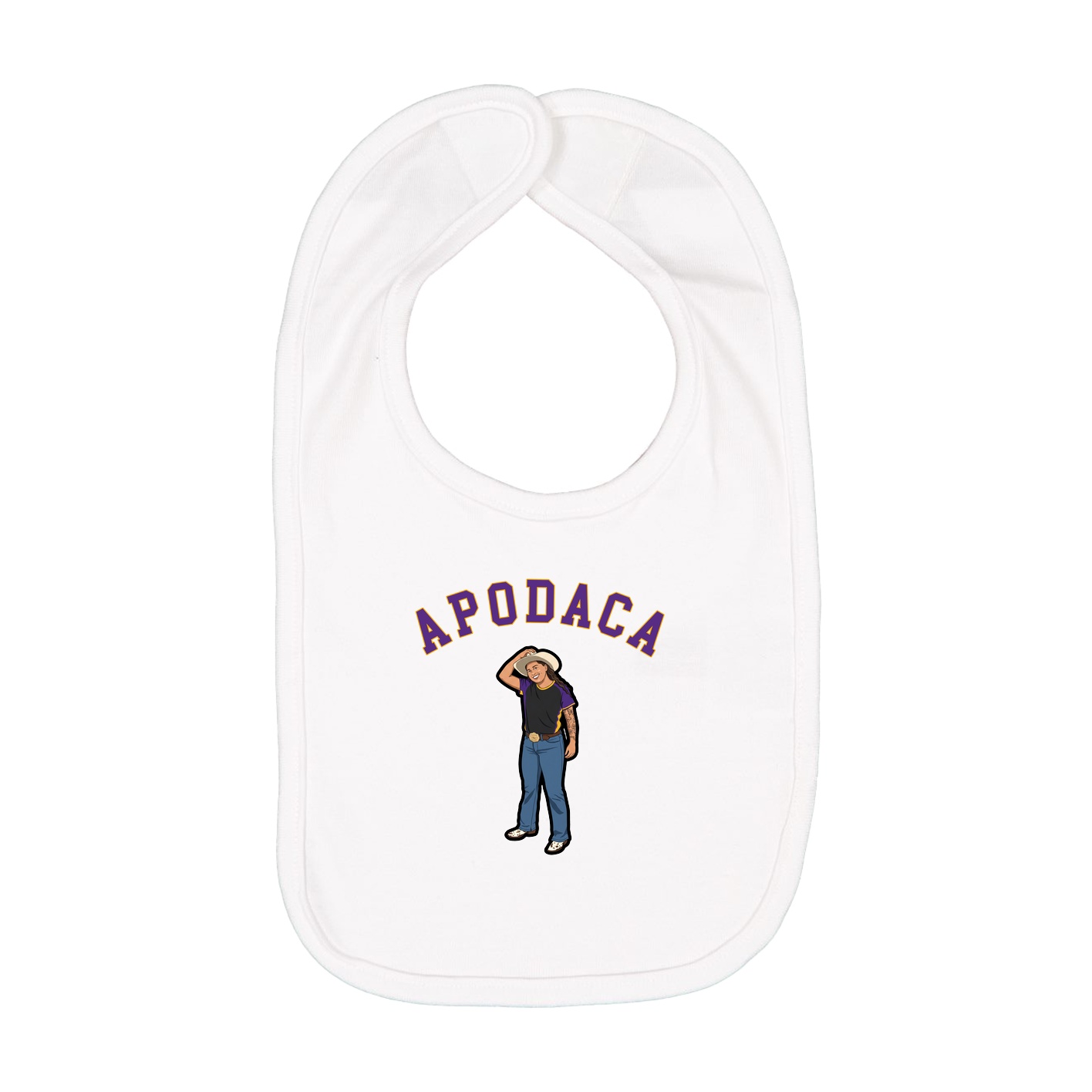 Infant Bib — Shirsey Arch in White