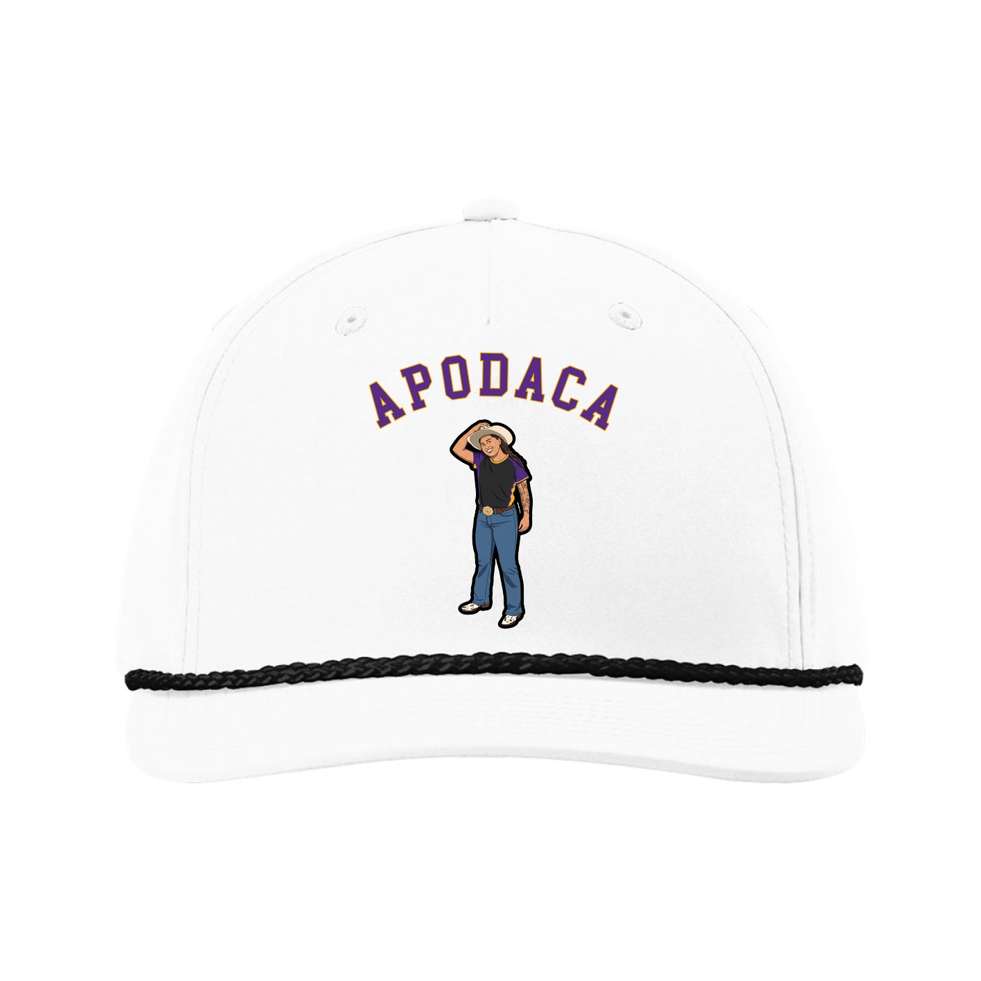 Five-Panel Classic Rope Cap — Shirsey Arch in White