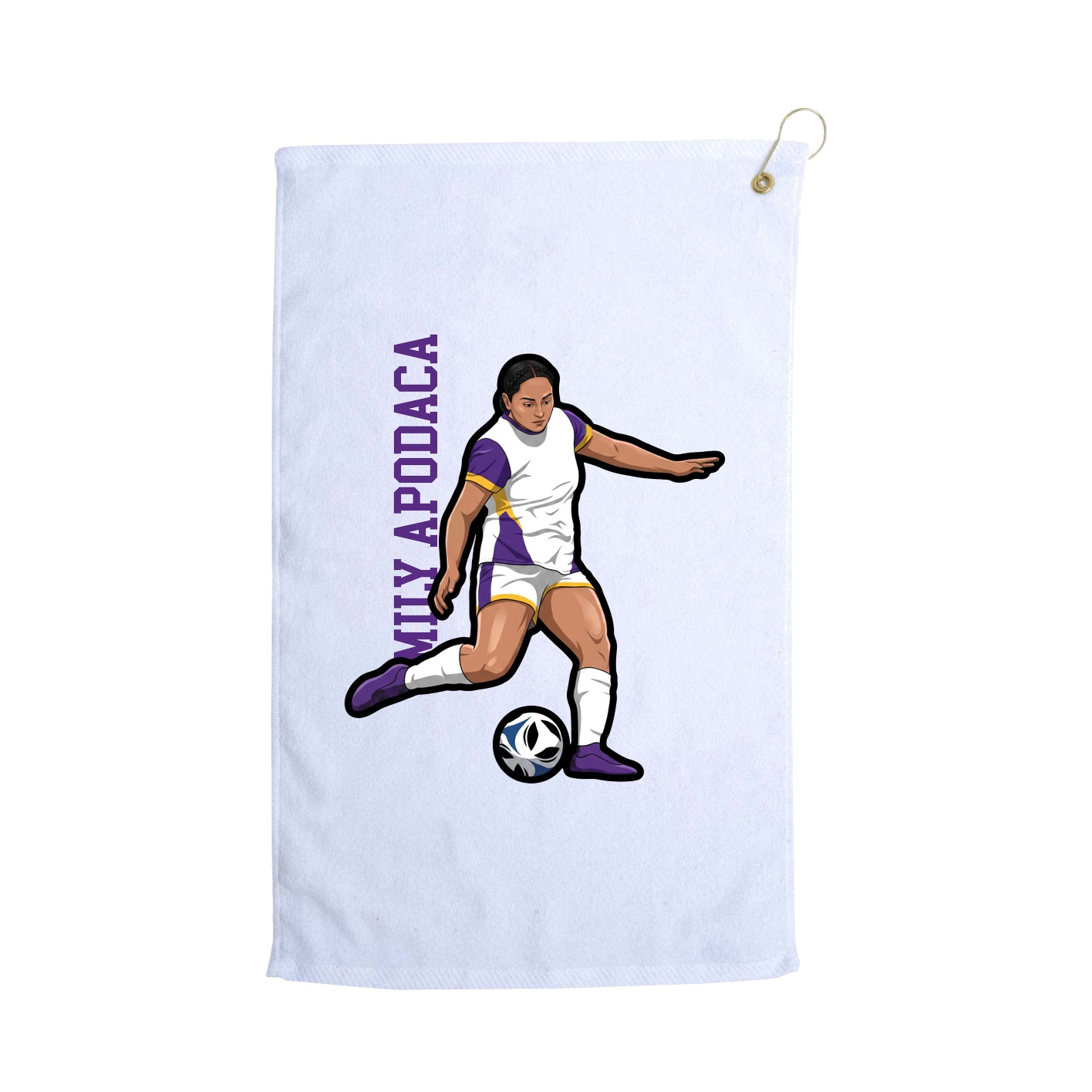 Golf Towel — Name Vertical in White