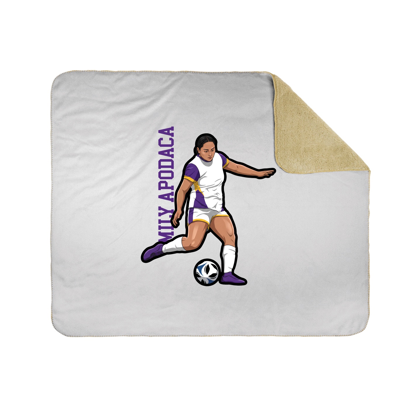 Throw Blanket — Name Vertical in White