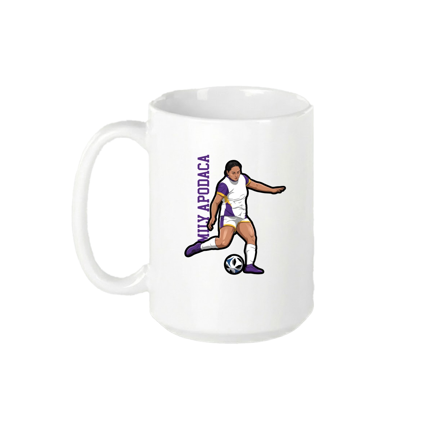 15oz Coffee Mug — Name Vertical in White