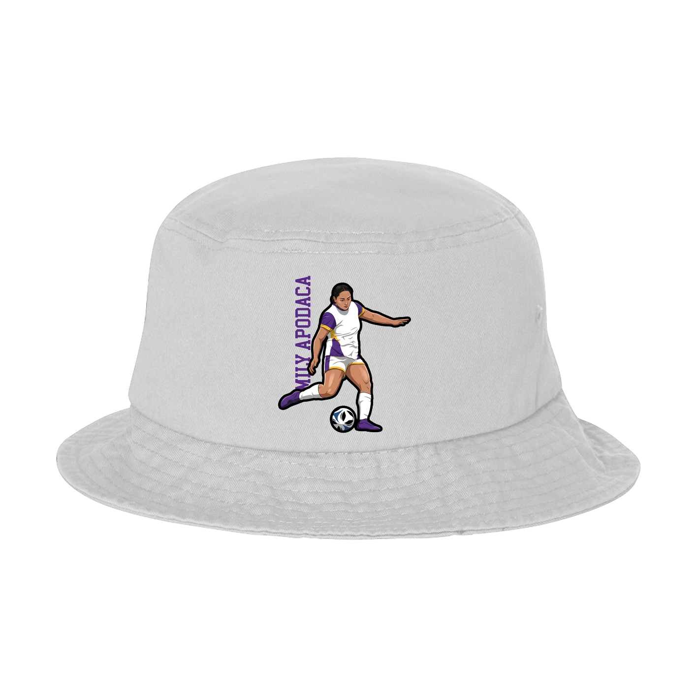 Bucket Cap — Name Vertical in White