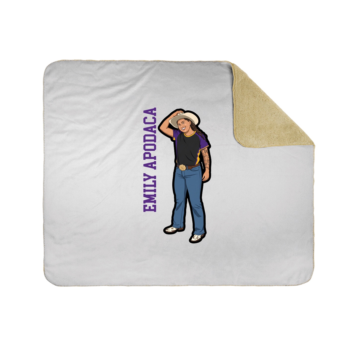 Throw Blanket — Name Vertical in White