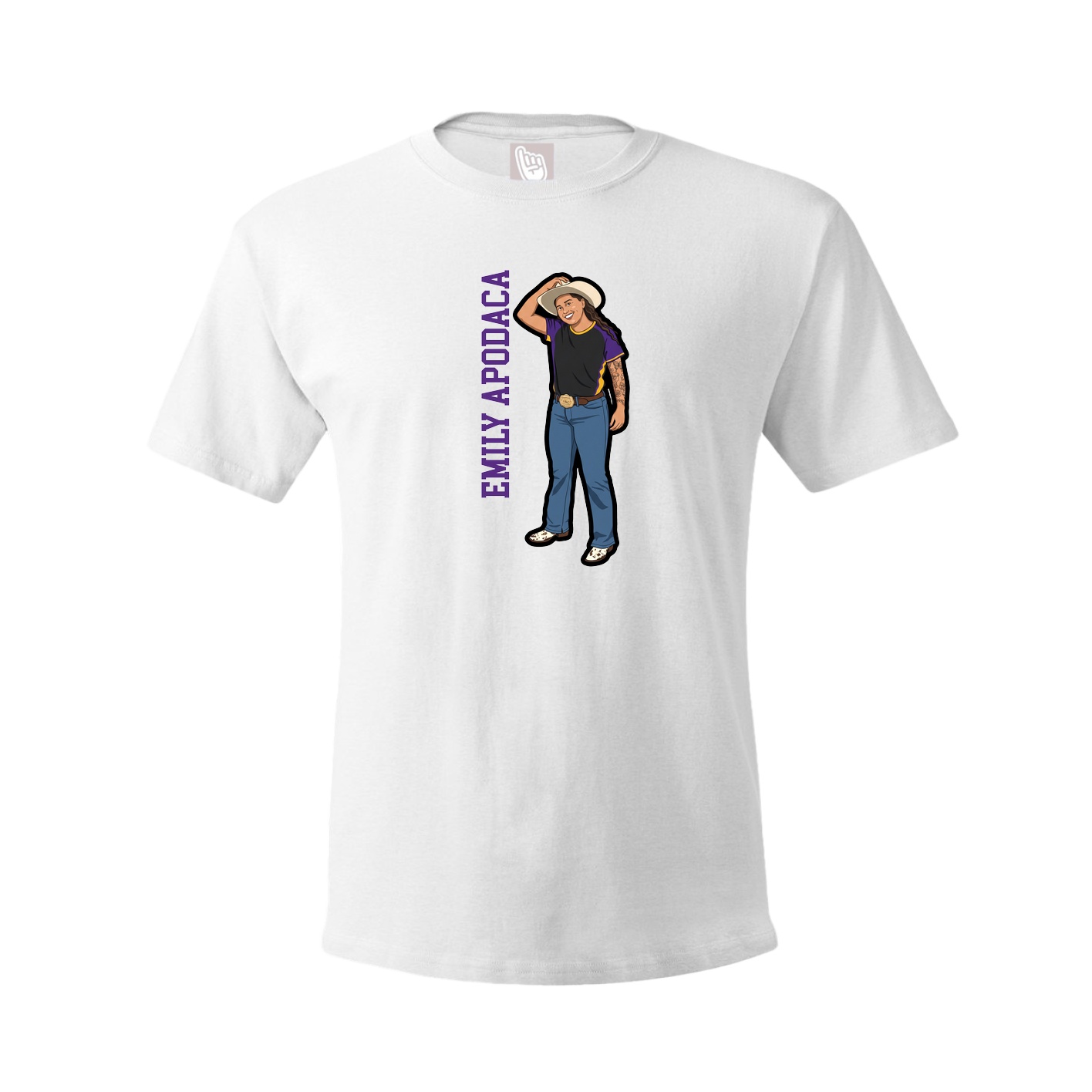 Youth Tee — Name Vertical in White