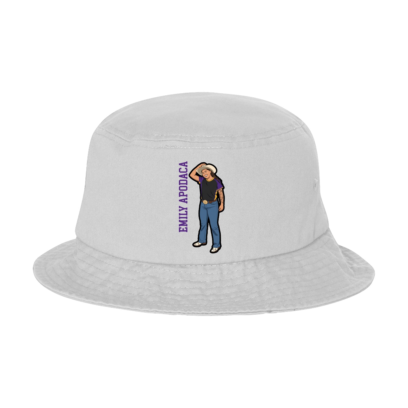 Bucket Cap — Name Vertical in White