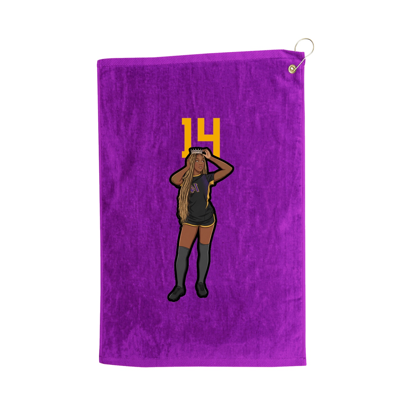 Golf Towel — Number Top in Purple