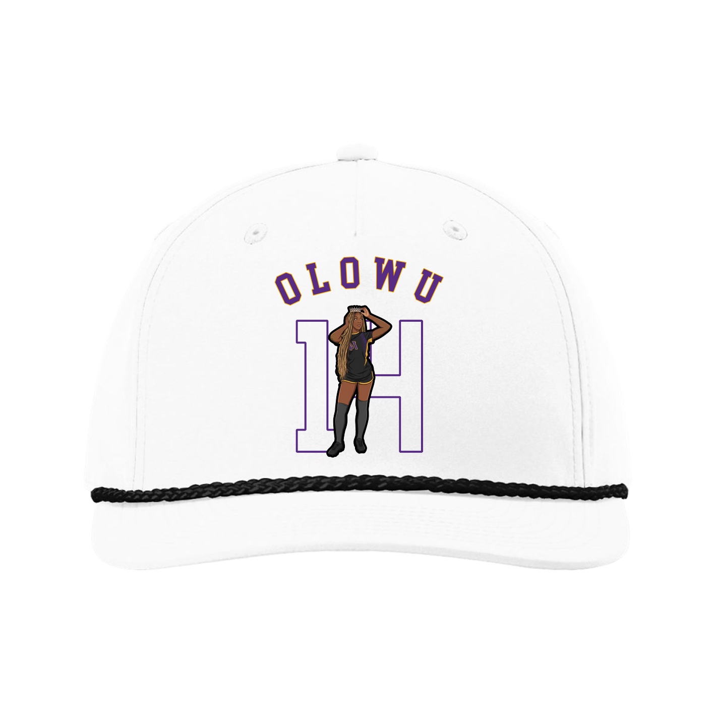 Five-Panel Classic Rope Cap — Shirsey Arch in White