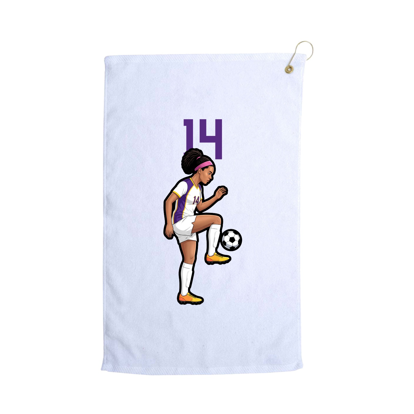 Golf Towel — Number Top in White