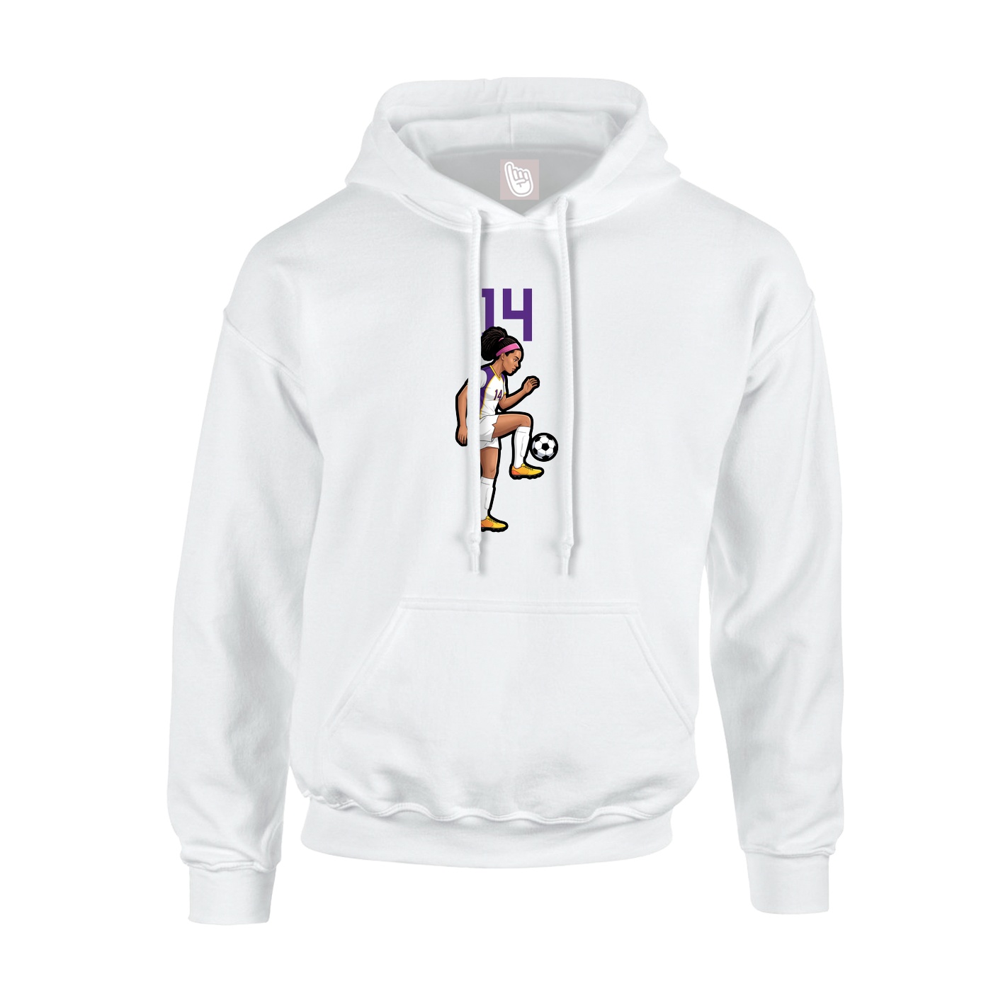 Hoodie — Number Top in White