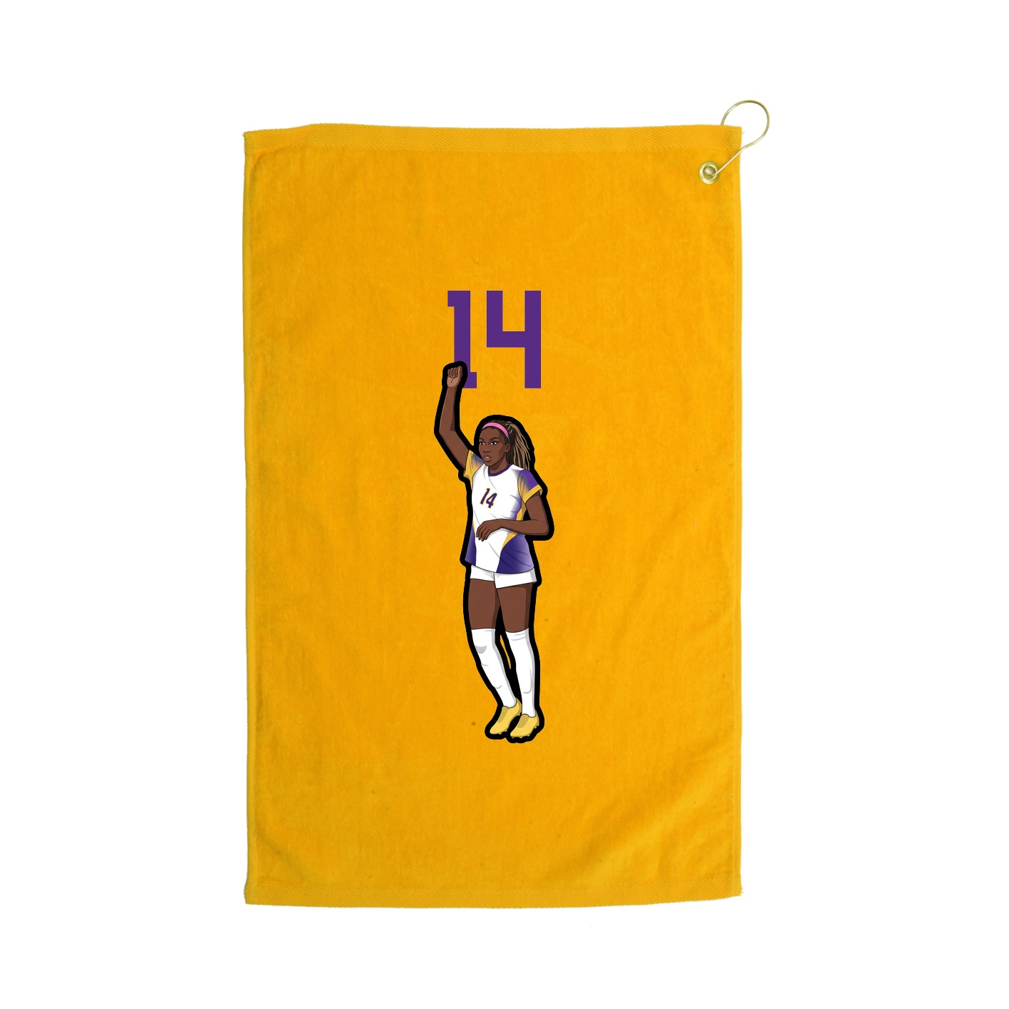 Golf Towel — Number Top in Gold