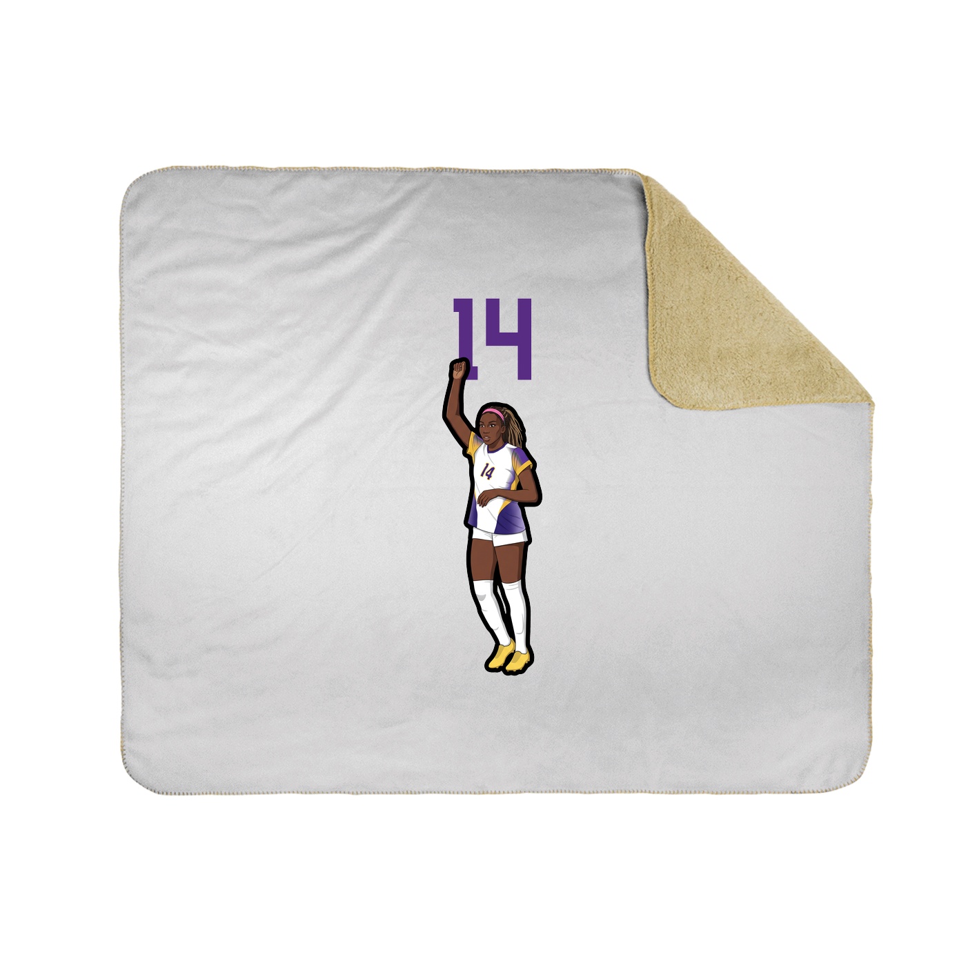 Throw Blanket — Number Top in White