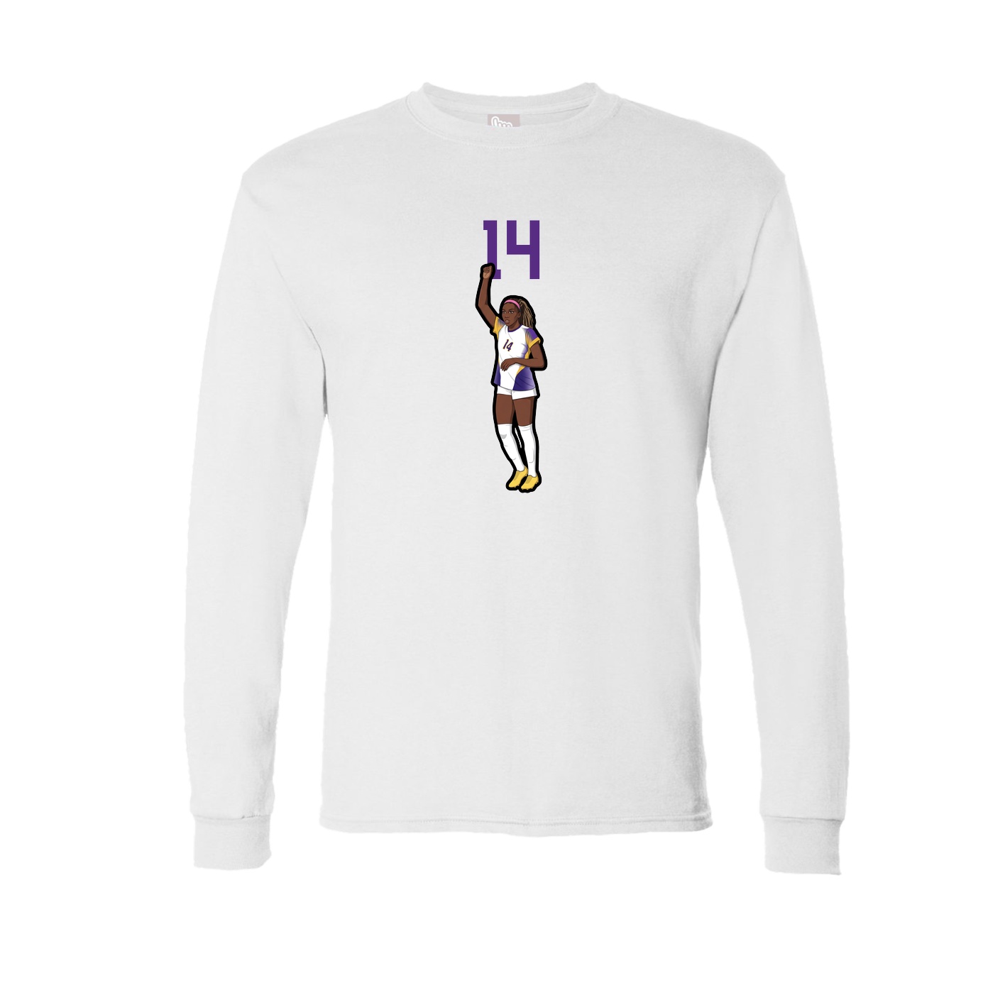 Long Sleeve Tee — Number Top in White