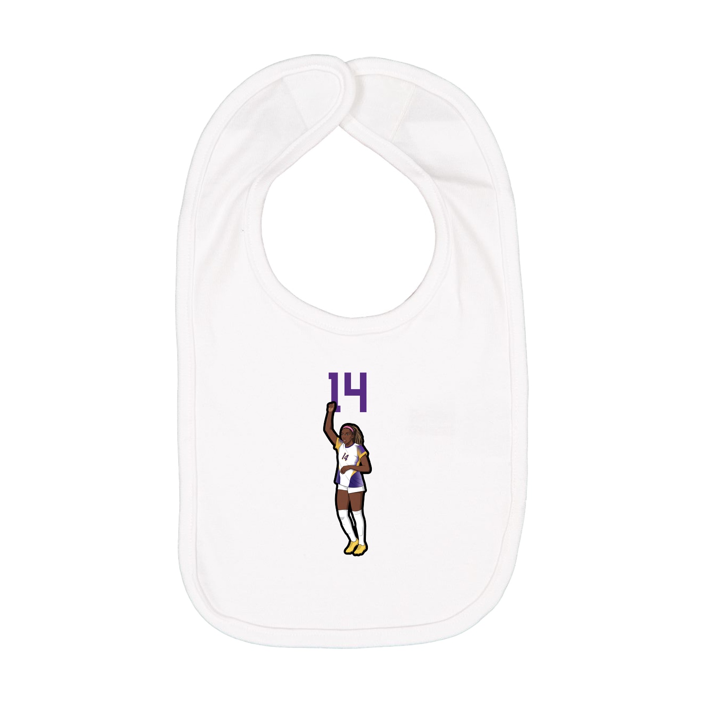 Infant Bib — Number Top in White