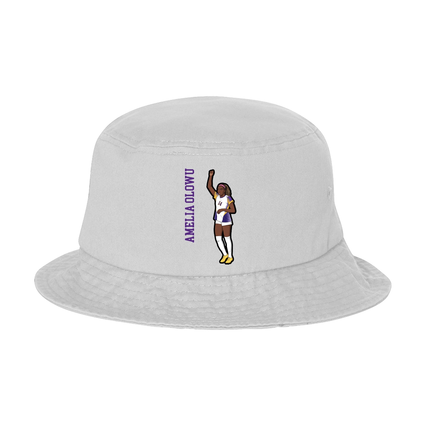 Bucket Cap — Name Vertical in White