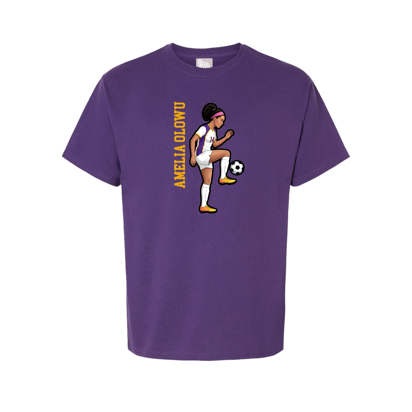 Youth Tee — Name Vertical in Purple