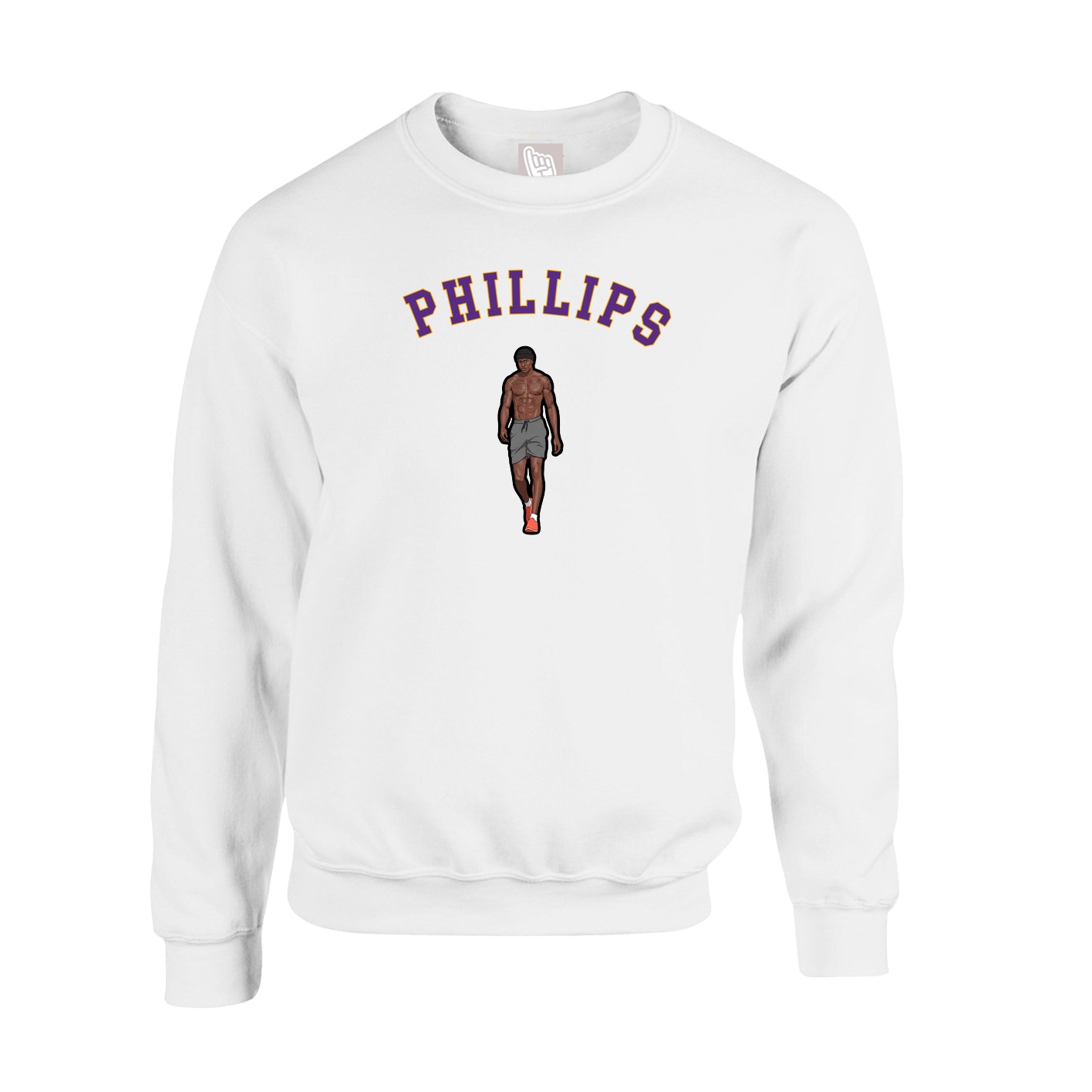 Fleece Crew — Shirsey Arch in White