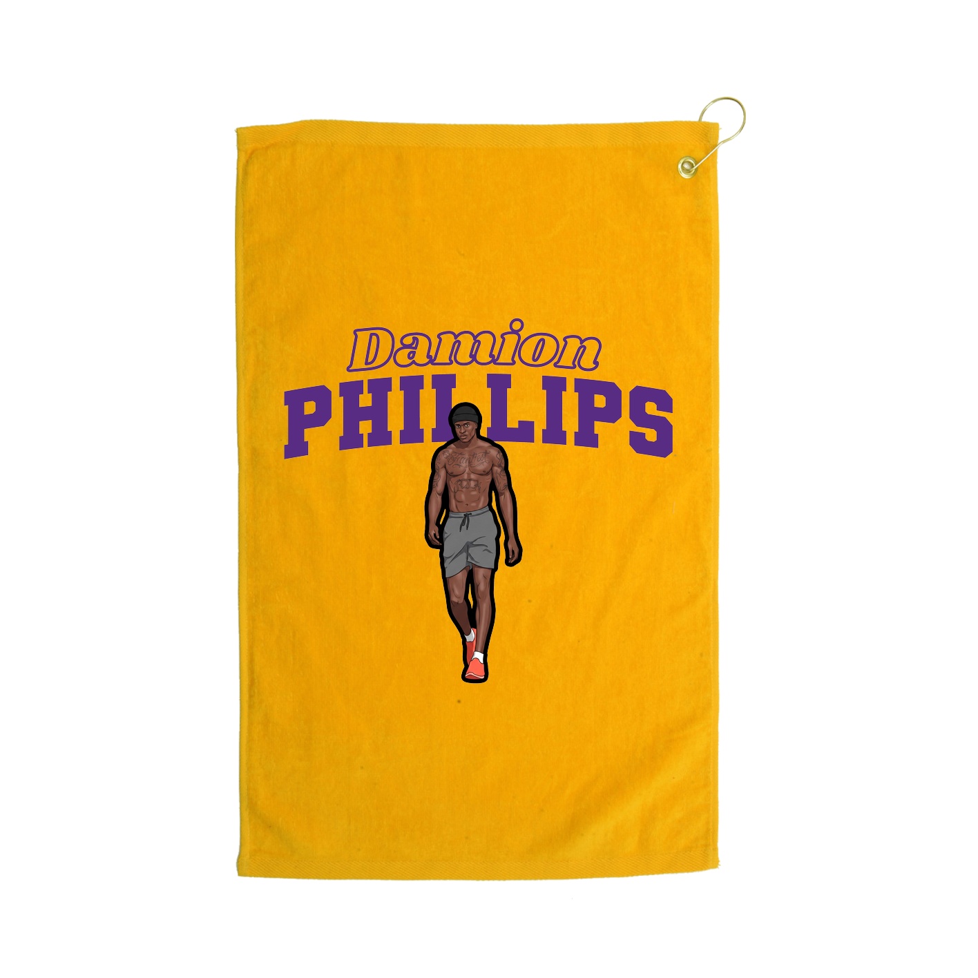 Golf Towel — Name Arch in Gold
