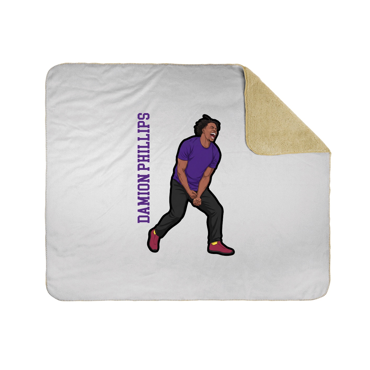 Throw Blanket — Name Vertical in White