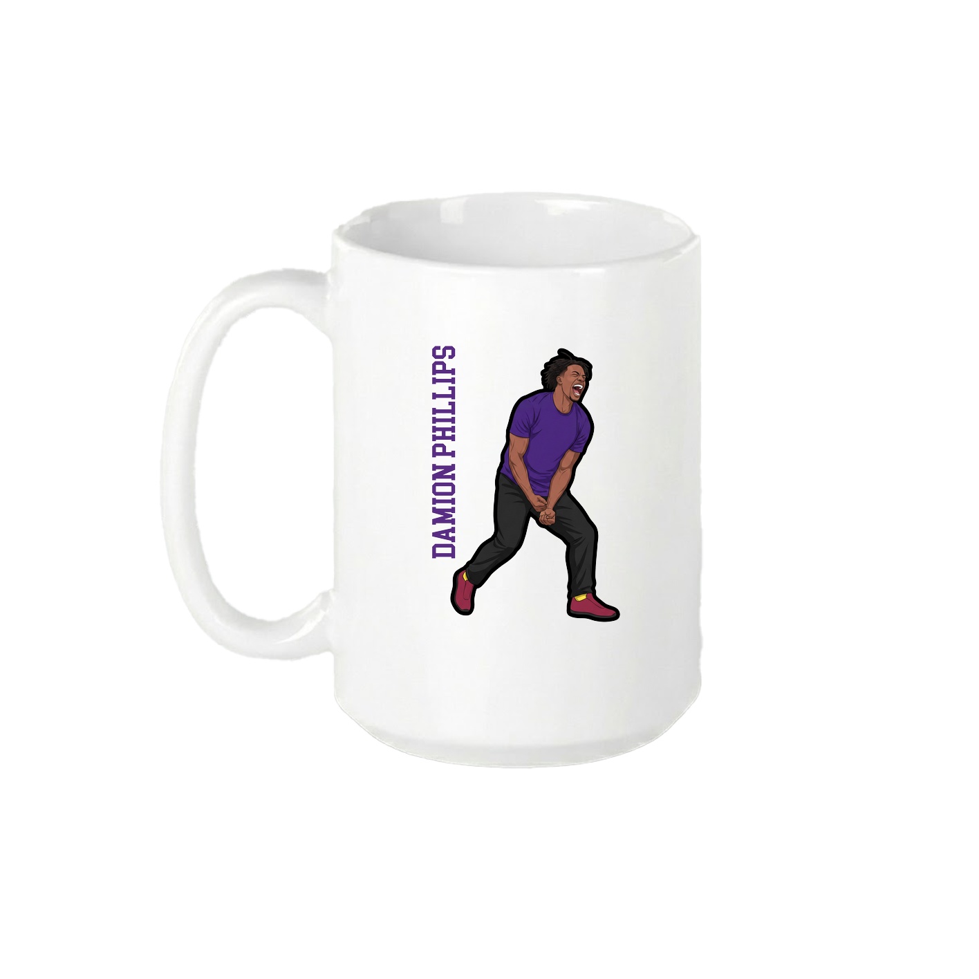 15oz Coffee Mug — Name Vertical in White