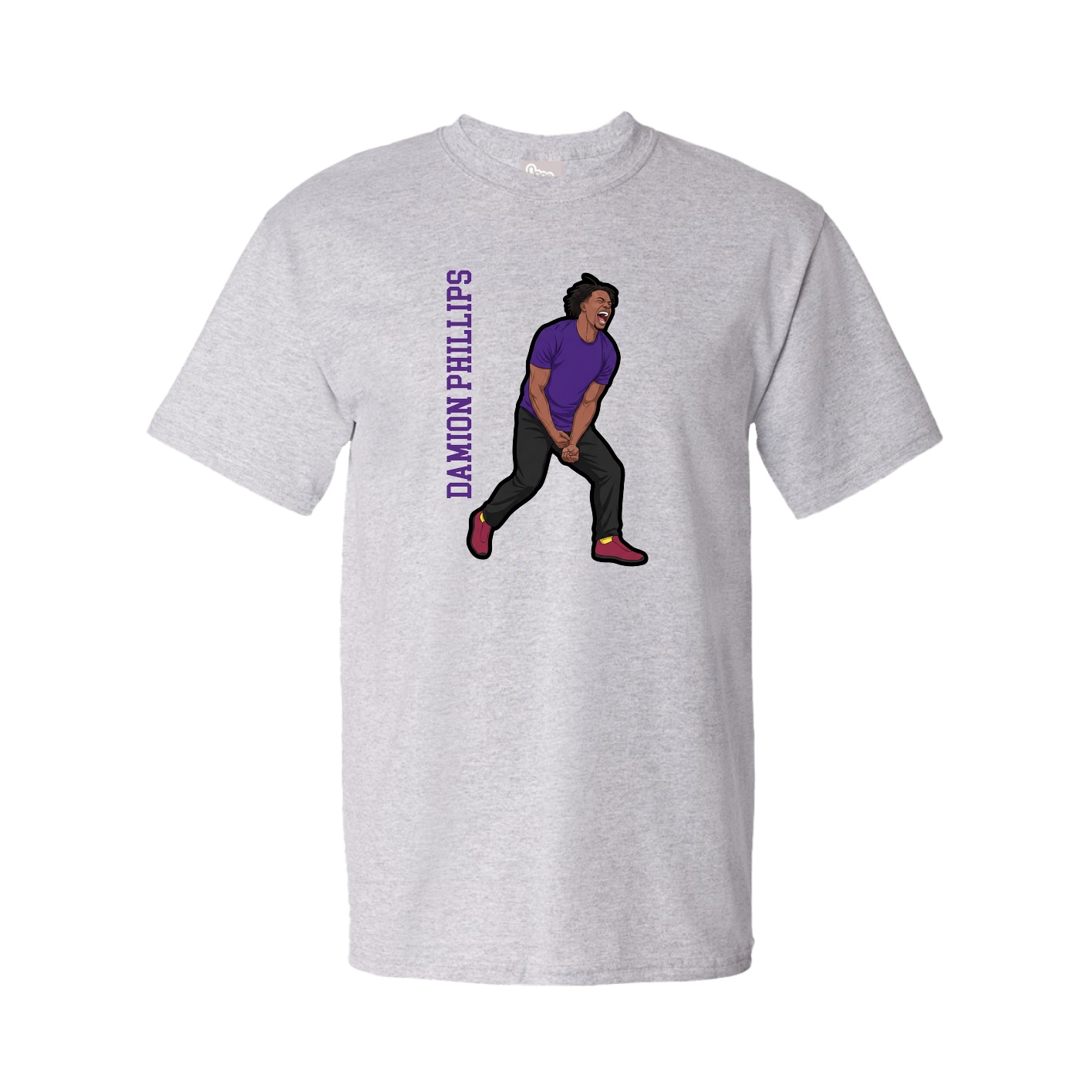 Tee — Name Vertical in Grey